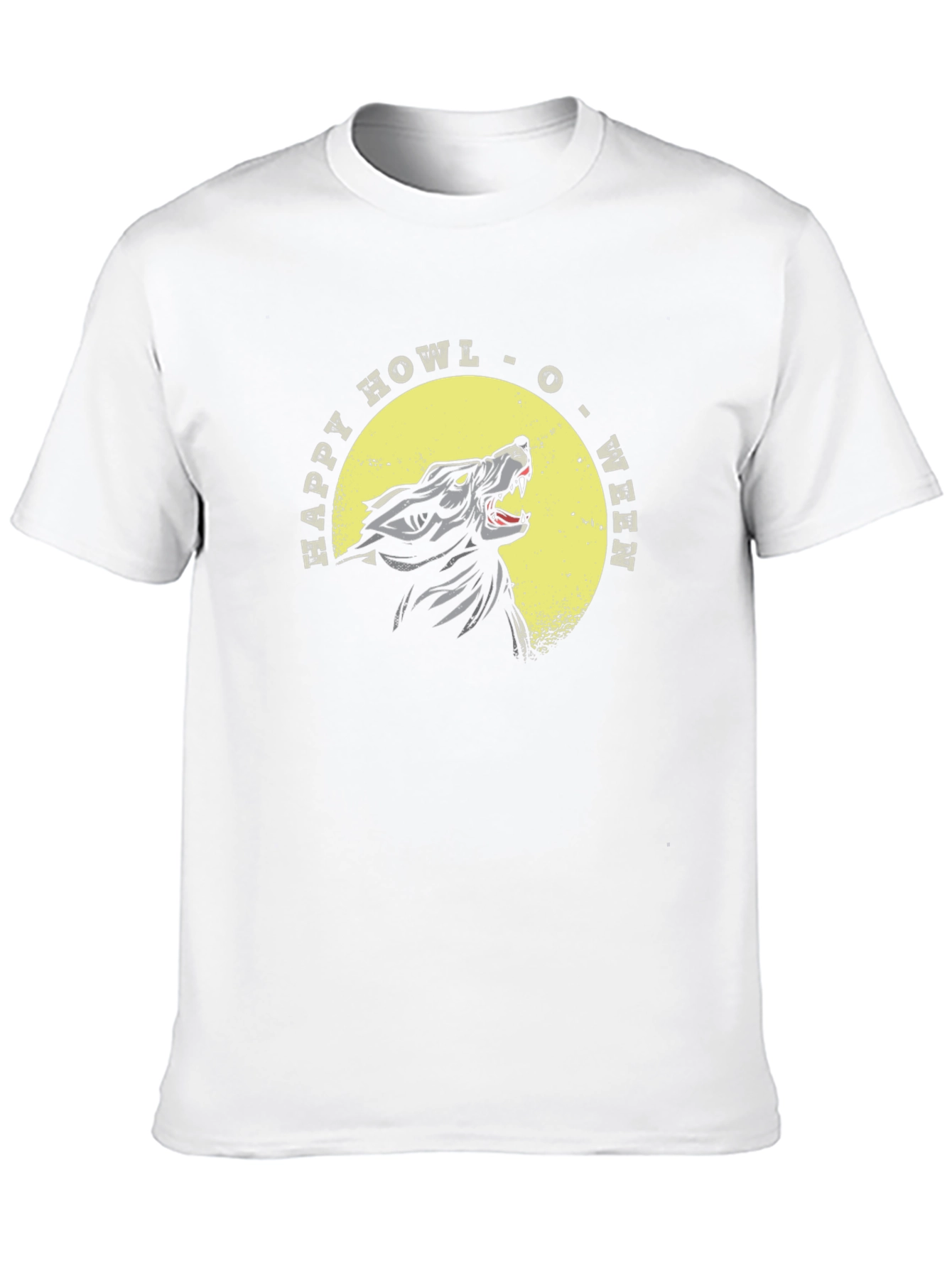 Happy Howl-O-Ween Wolf Graphic T-Shirt