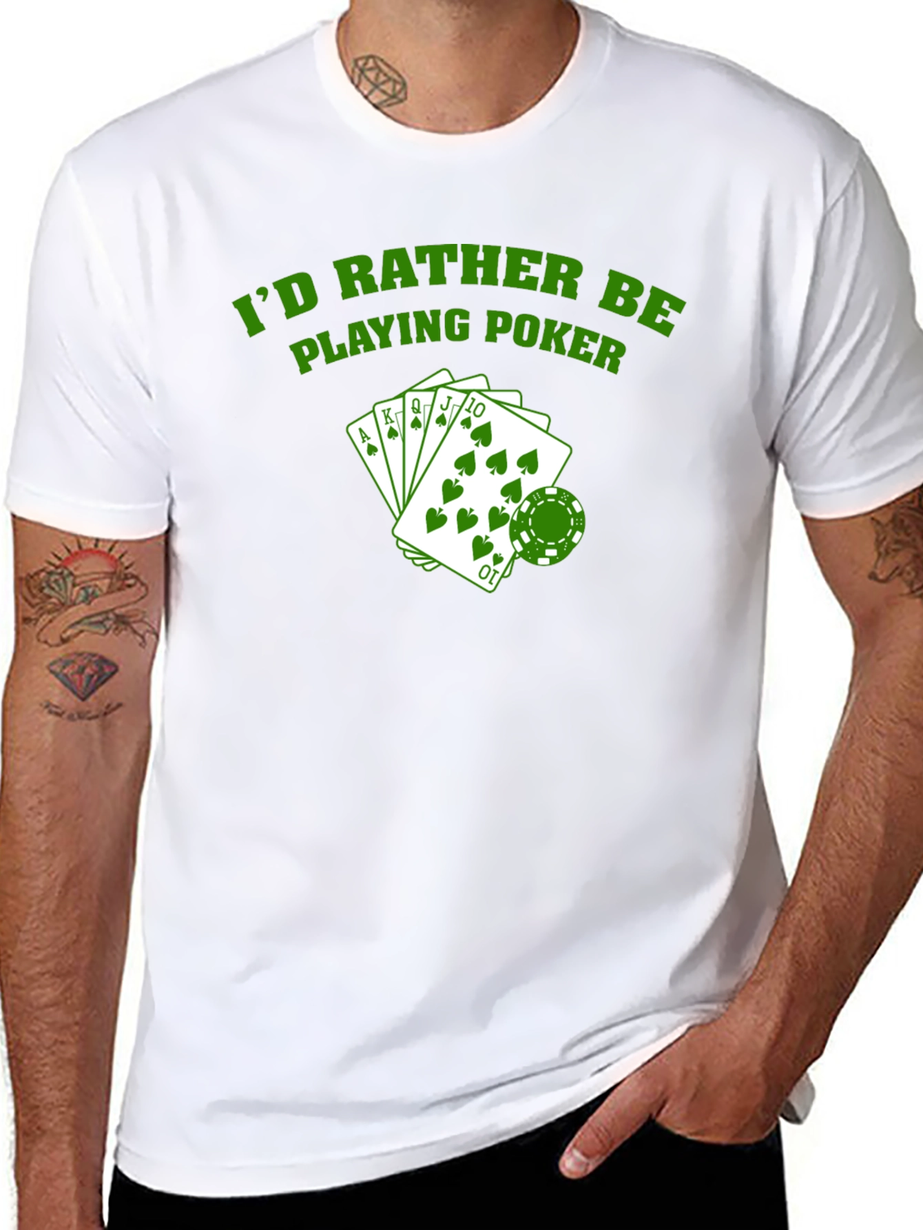 Id Rather Be Playing Poker Graphic T-Shirt
