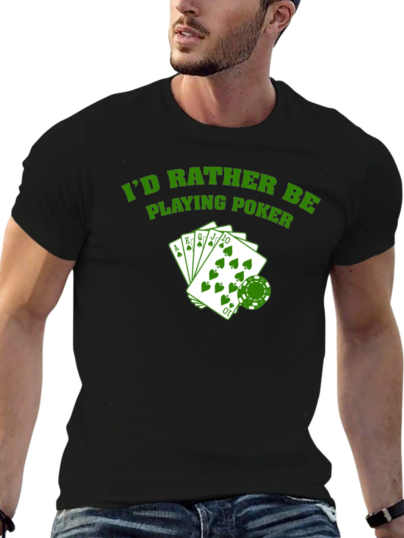 Id Rather Be Playing Poker Graphic T-Shirt