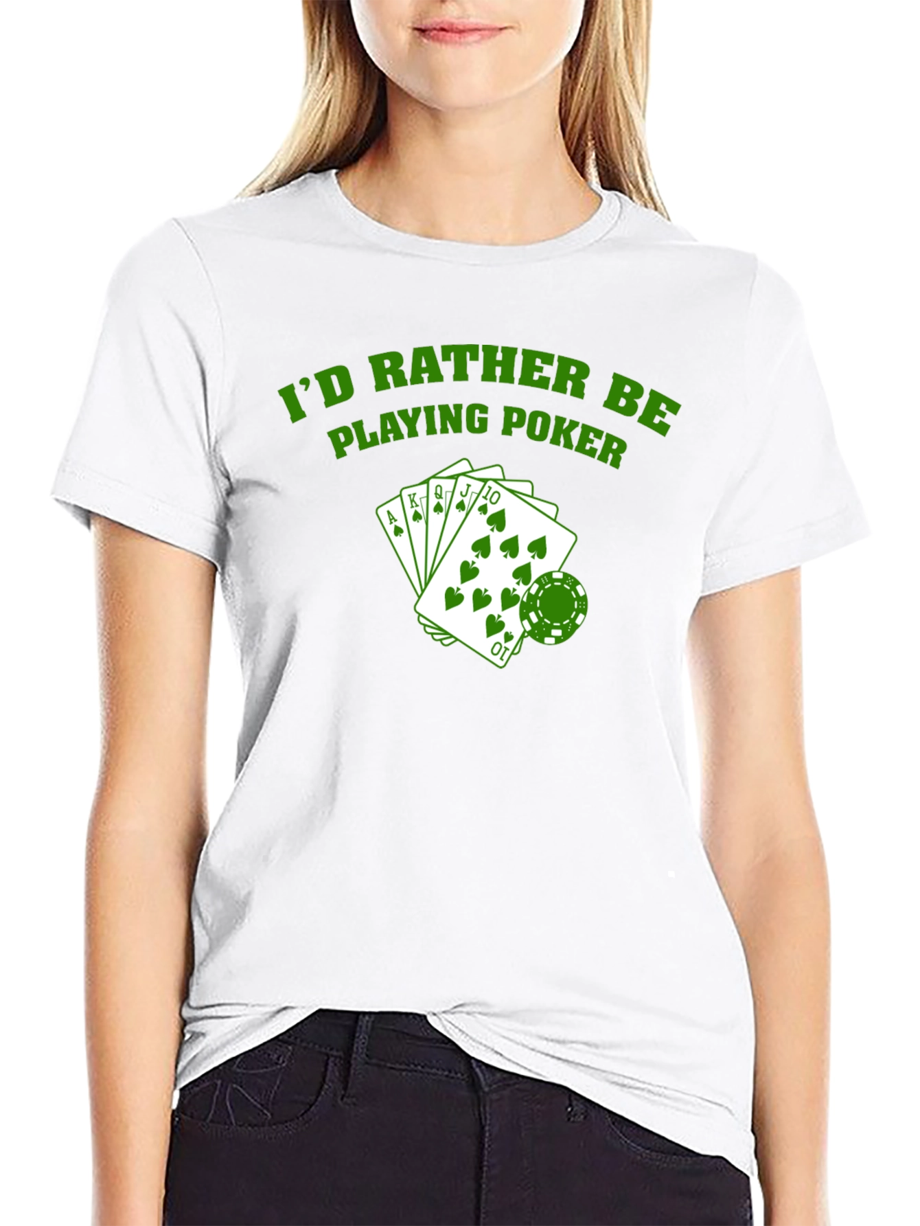 Id Rather Be Playing Poker Graphic T-Shirt