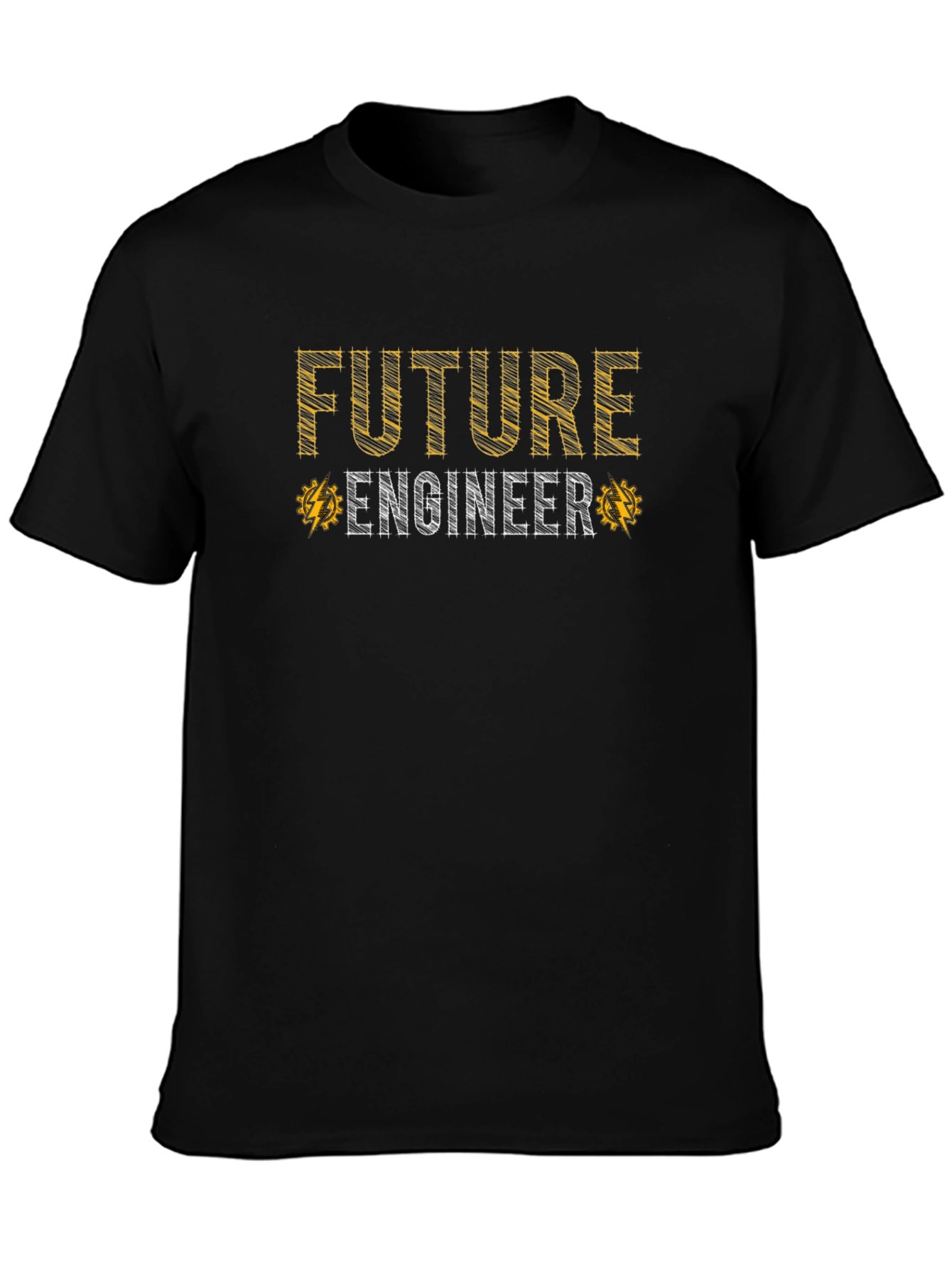 Future Engineer Graphic Tee - Black Cotton T-Shirt