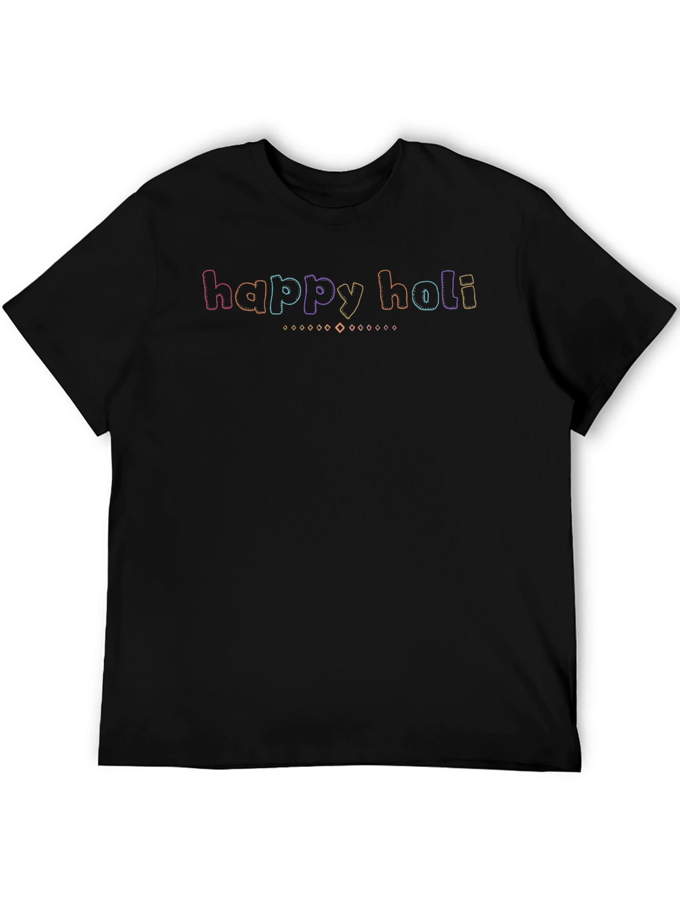 Happy Holi T-Shirt: Rainbow Text Graphic Tee