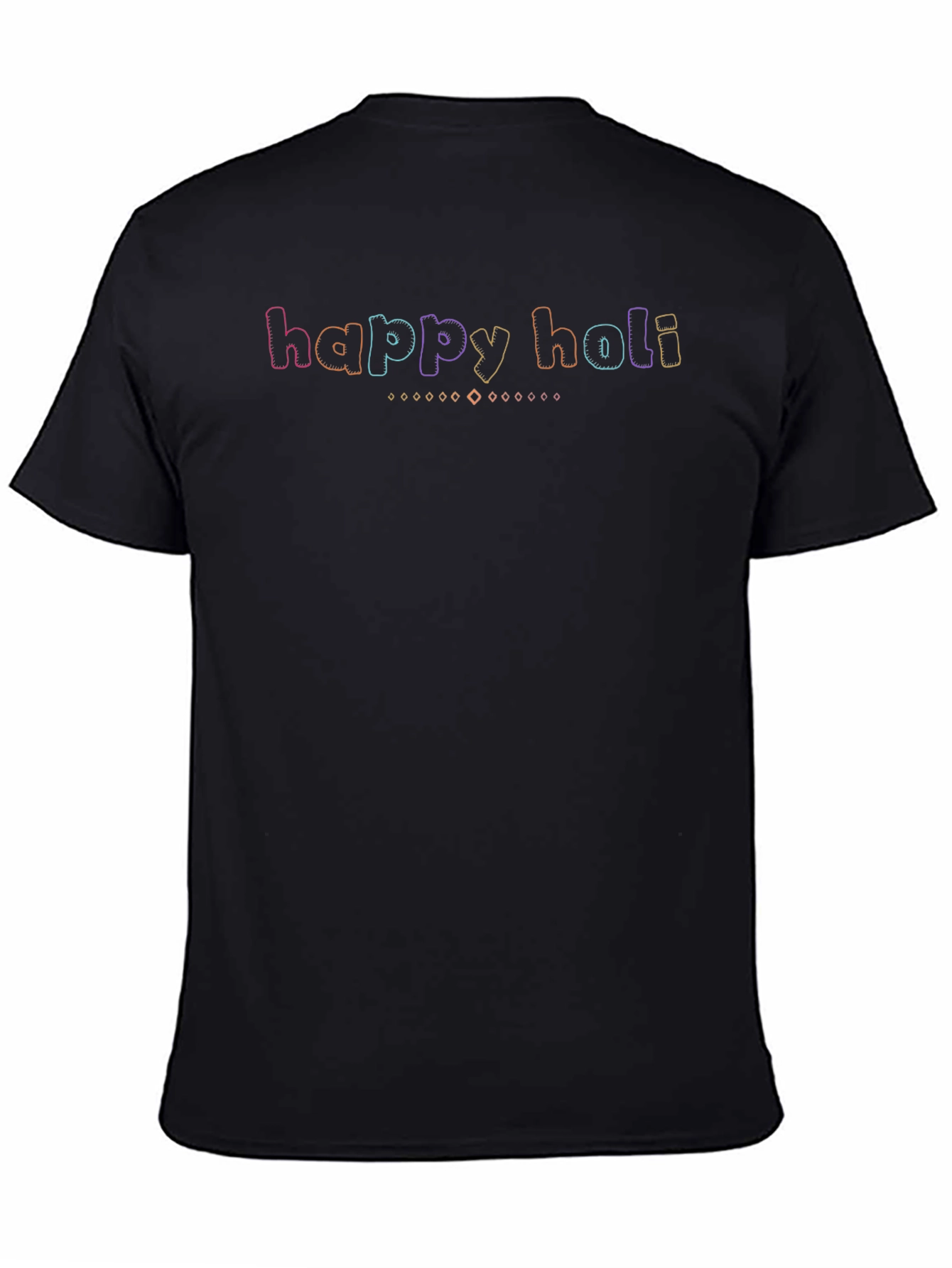 Happy Holi T-Shirt: Rainbow Text Graphic Tee