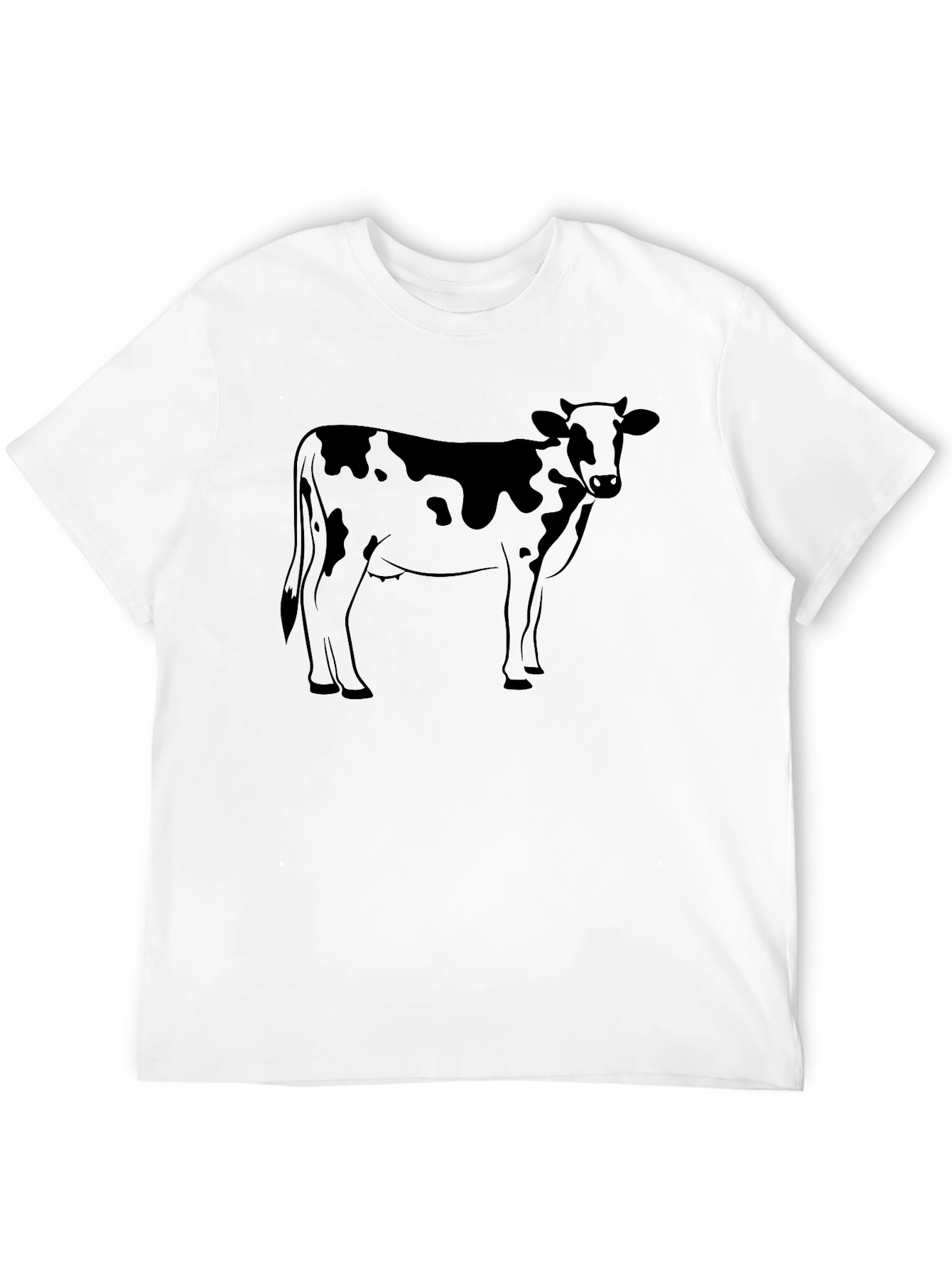 Cow Graphic T-Shirt - Black Crew Neck Tee