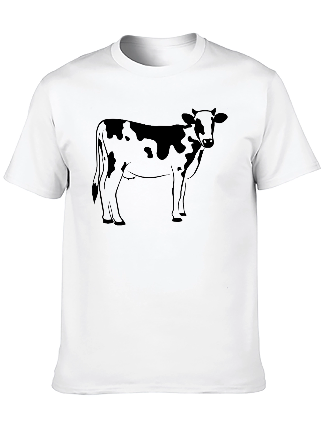 Cow Graphic T-Shirt - Black Crew Neck Tee
