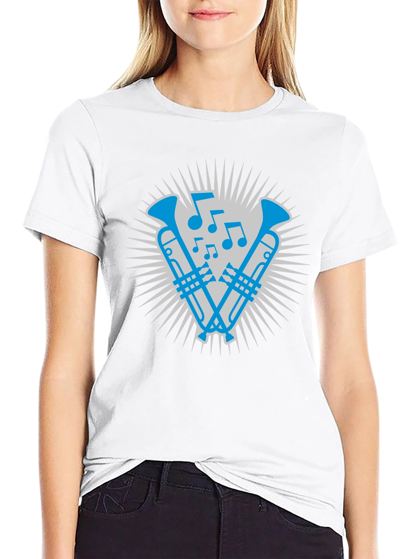 Trumpet Music Notes Graphic Tee
