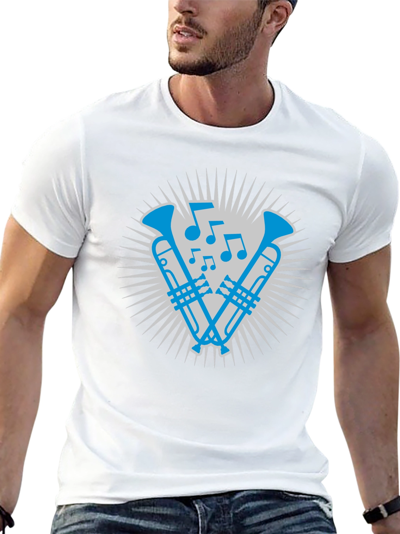 Trumpet Music Notes Graphic Tee