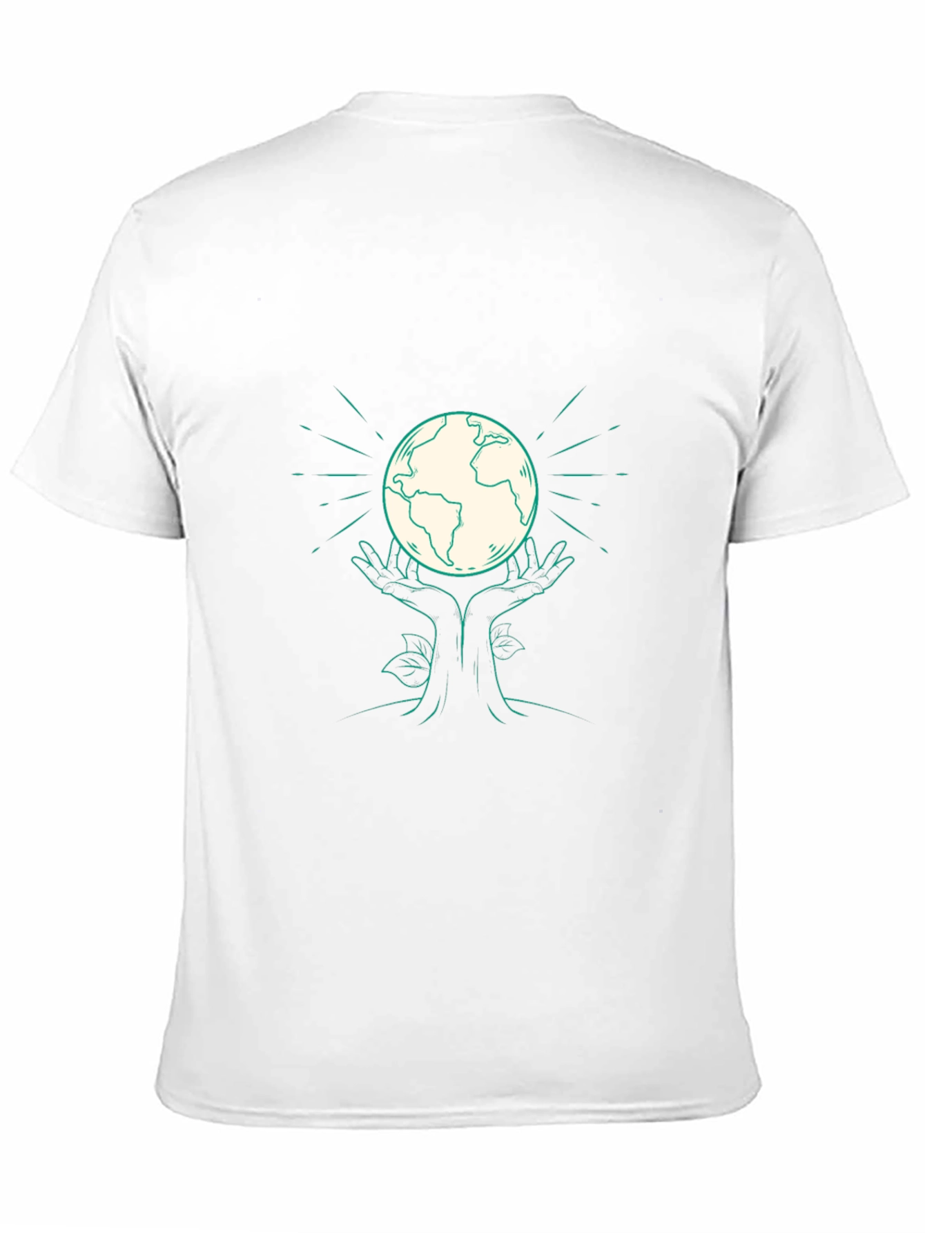 Earth Hands Graphic Tee - Black Cotton T-Shirt