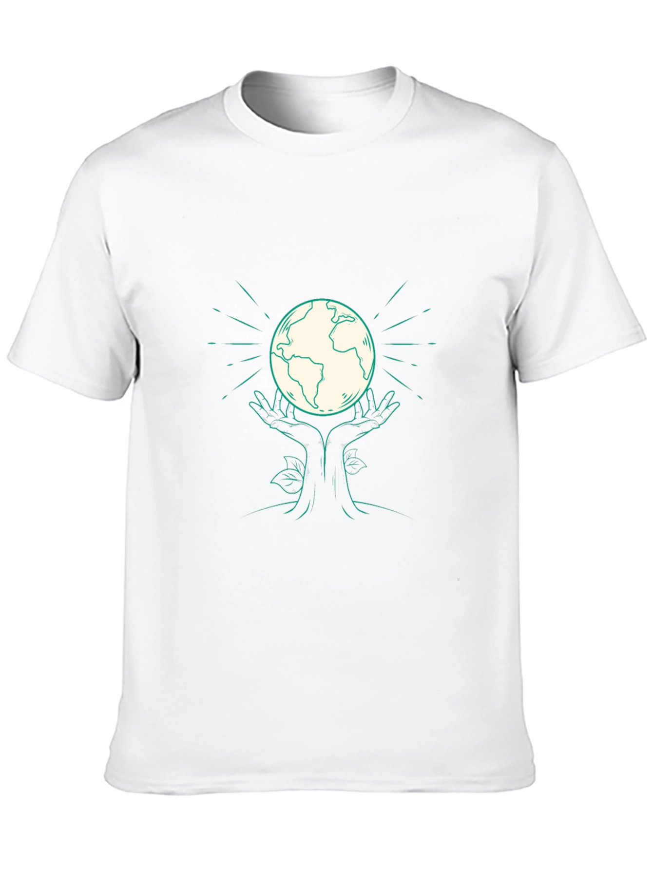 Earth Hands Graphic Tee - Black Cotton T-Shirt