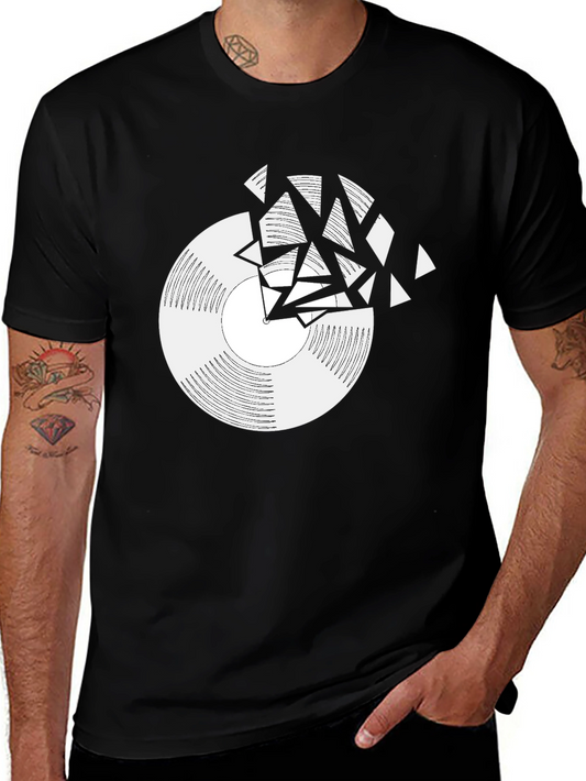Shattered Vinyl Record Graphic Tee - Black