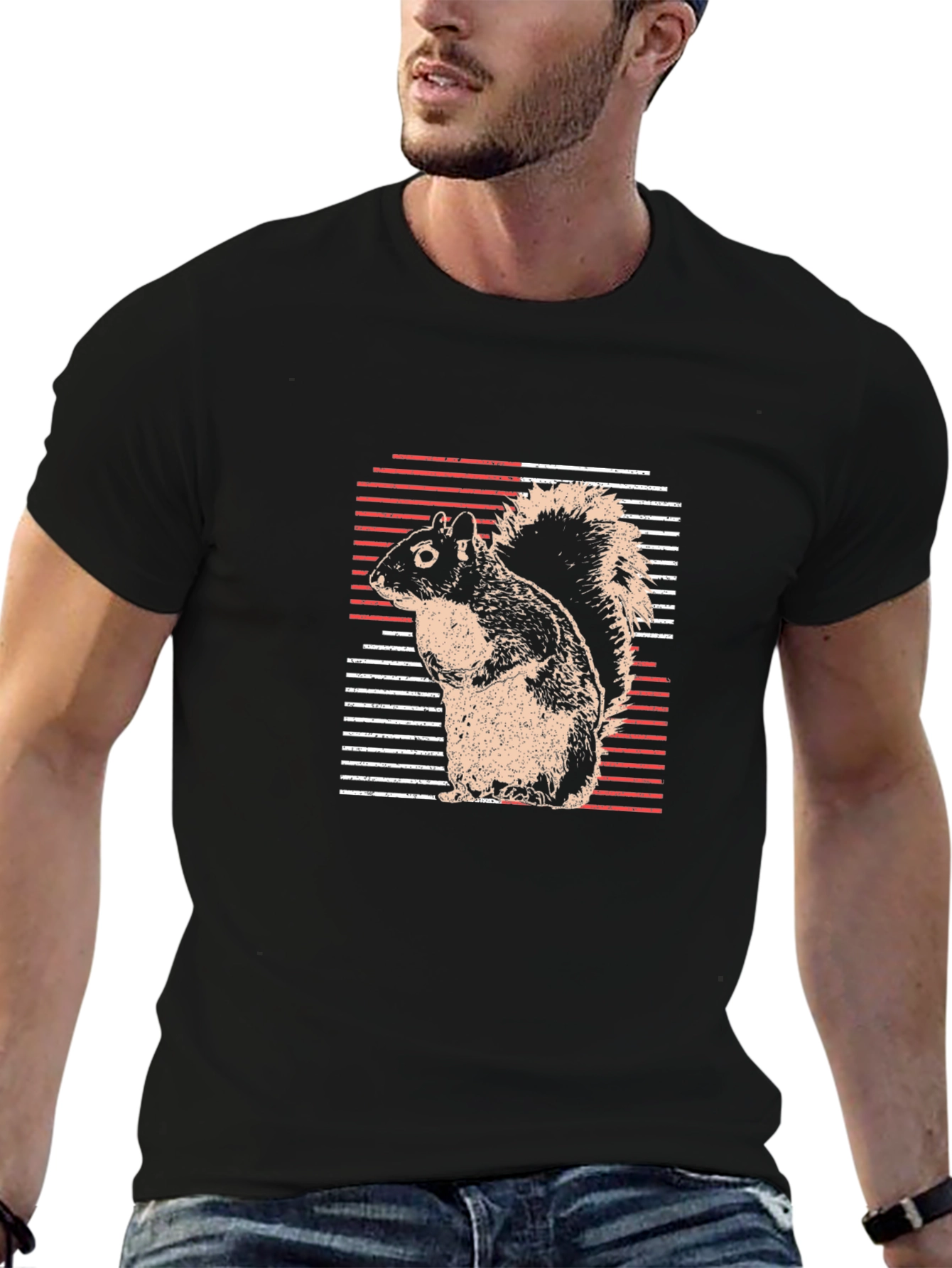 Squirrel Graphic Tee - Black