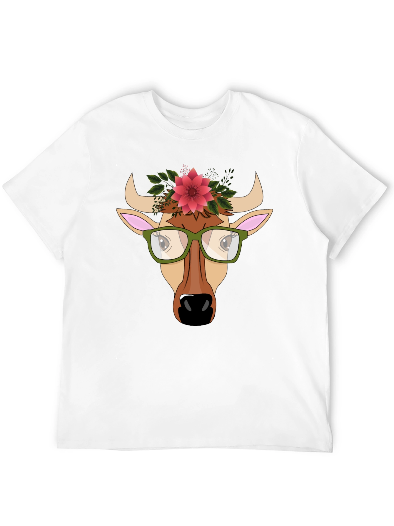 Cow with Flower Crown Graphic Tee