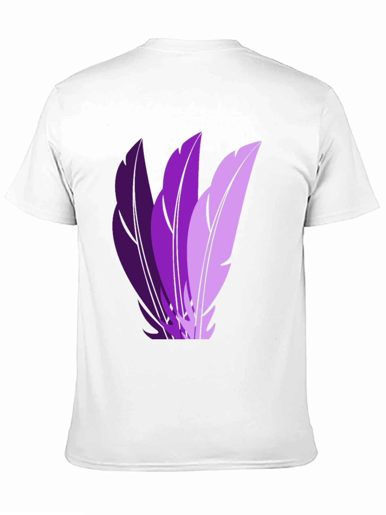 Stylish Black T-Shirt with Purple Feather Design