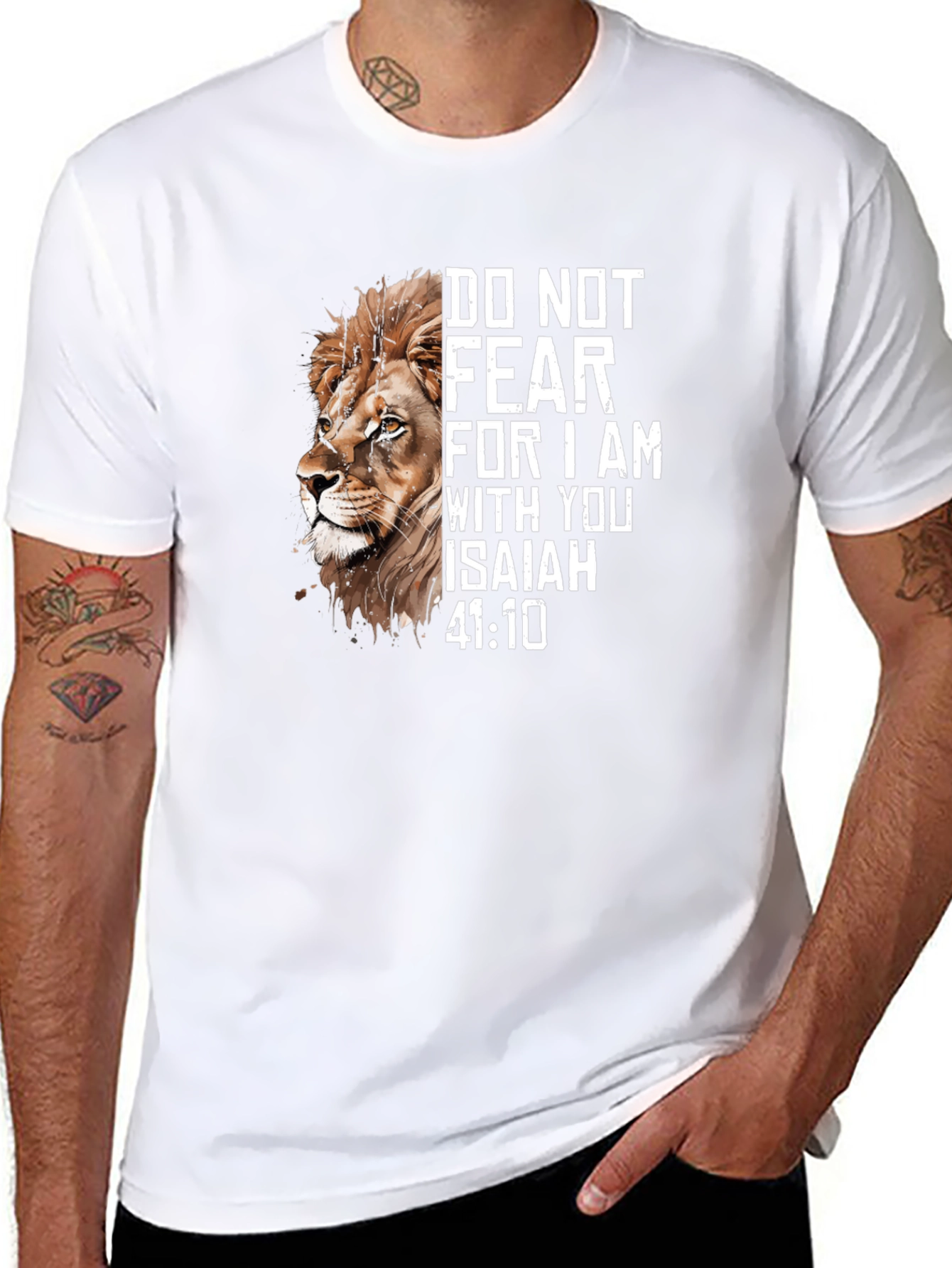Lion Graphic Tee - Isaiah 41:10 Do Not Fear