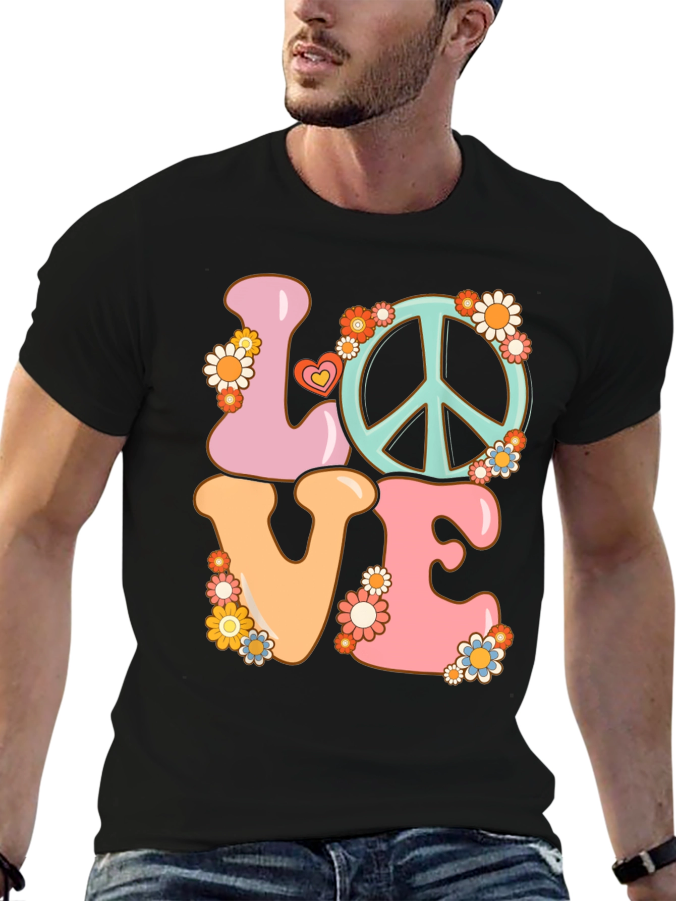 Love Peace Sign Graphic T-Shirt