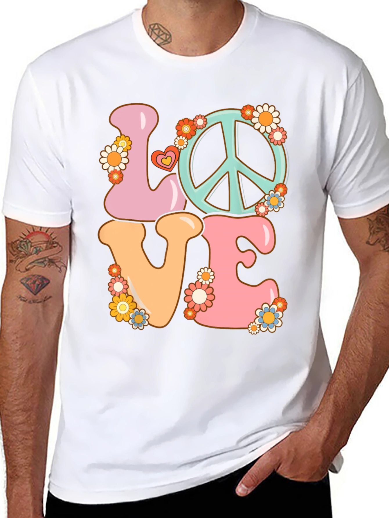 Love Peace Sign Graphic T-Shirt