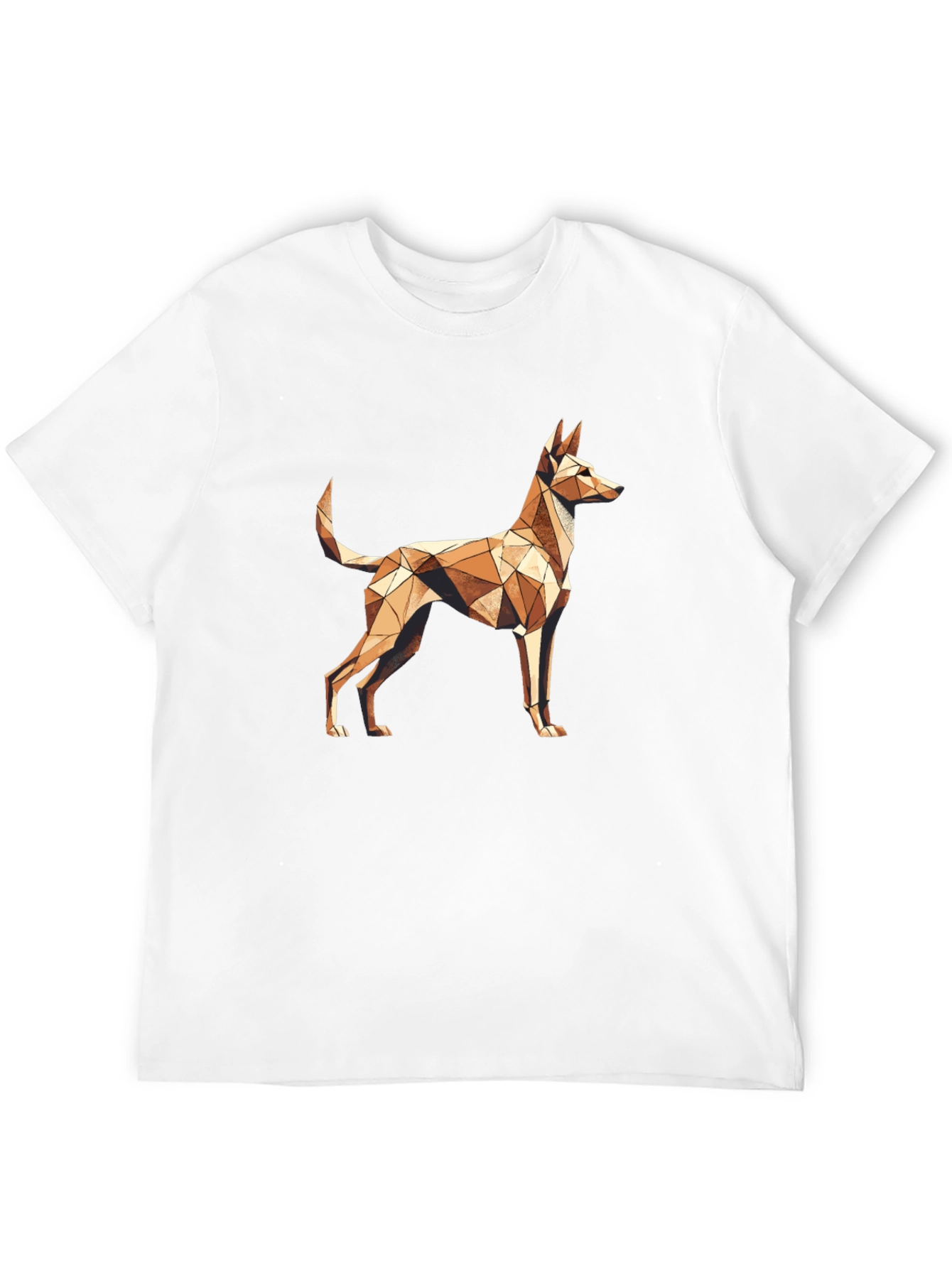 Geometric Dog Print T-Shirt - Stylish Abstract Design