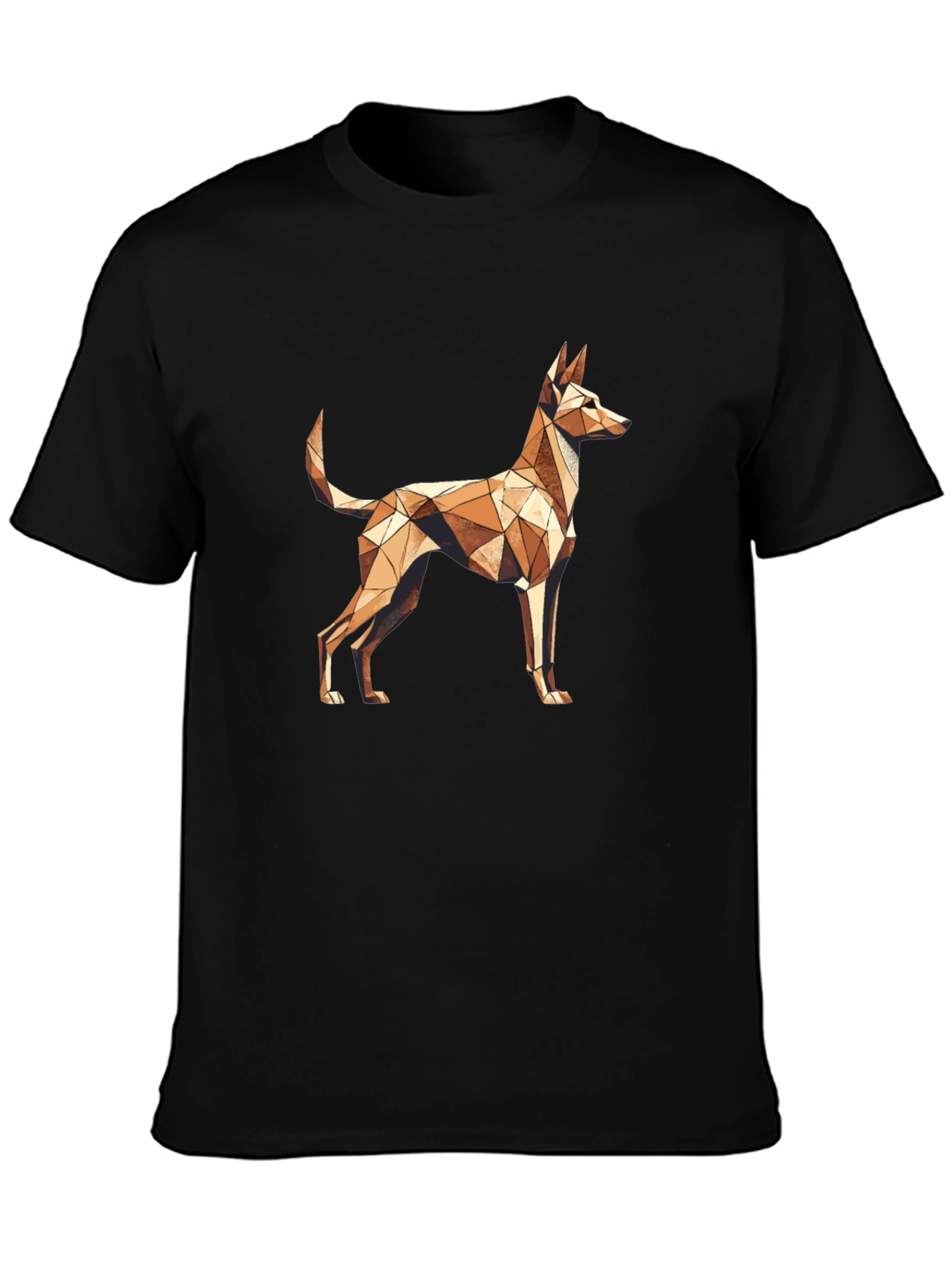 Geometric Dog Print T-Shirt - Stylish Abstract Design