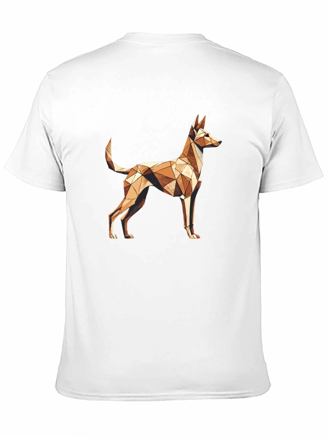 Geometric Dog Print T-Shirt - Stylish Abstract Design