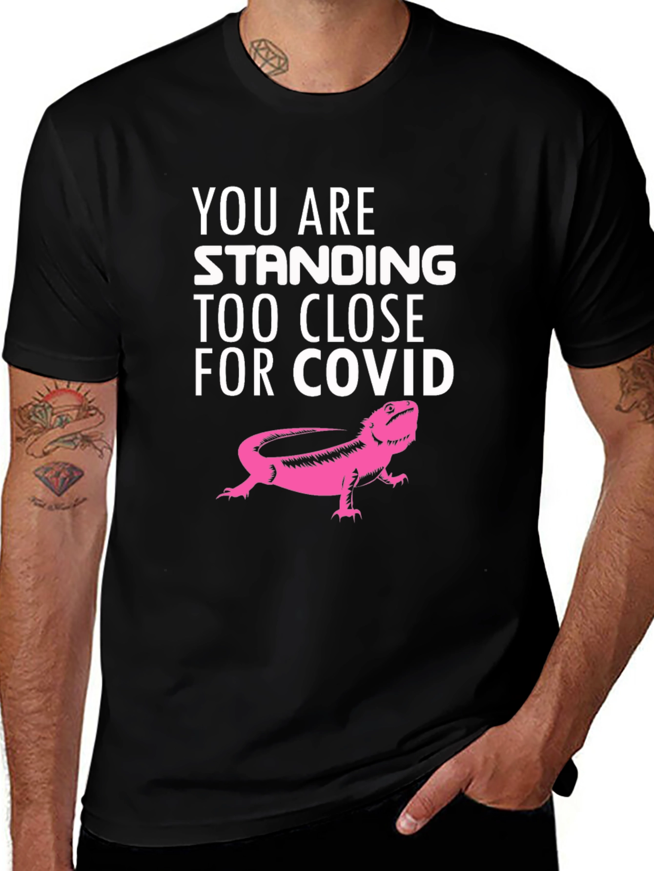Funny Covid Lizard Graphic T-Shirt