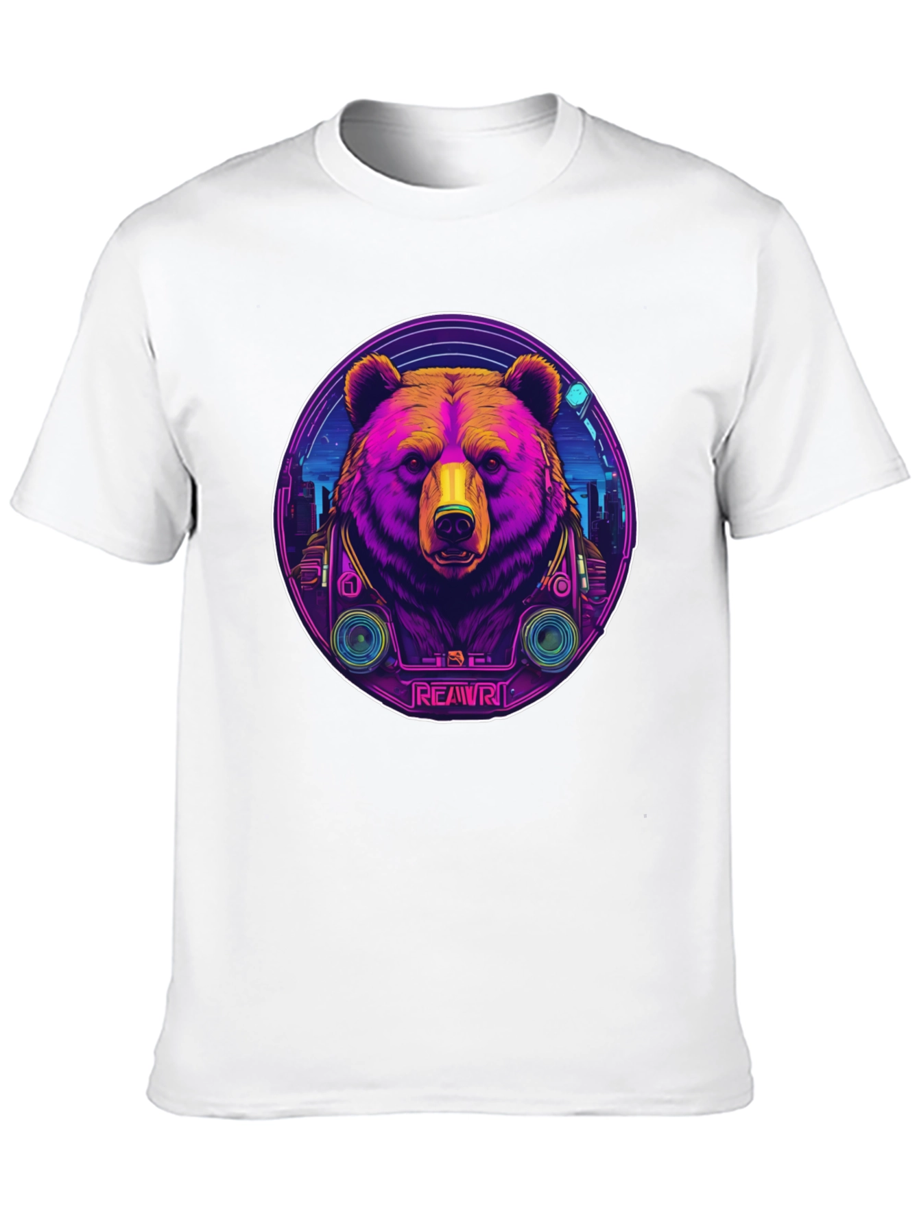 Retro Bear Graphic T-Shirt - Black