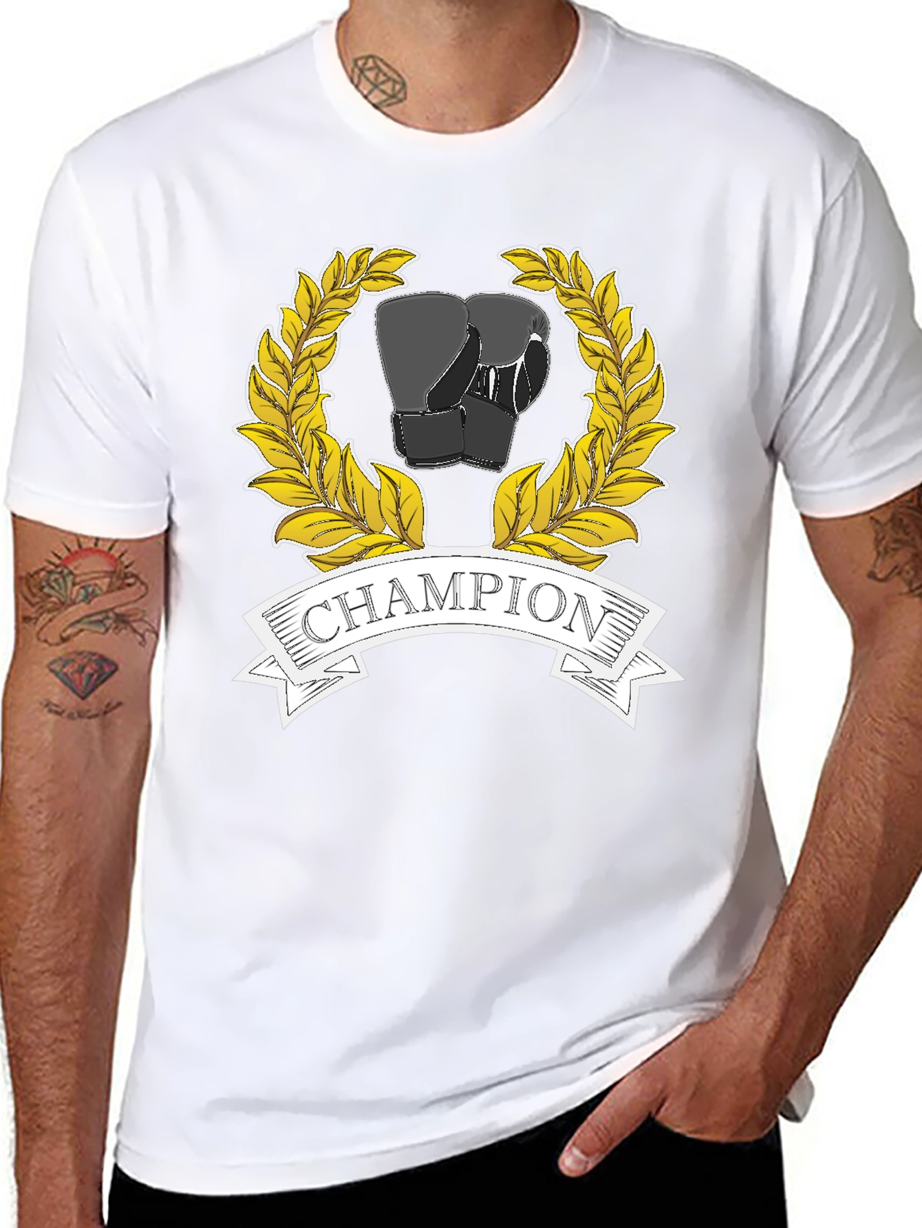 Champion Boxing Gloves Graphic Tee - Black
