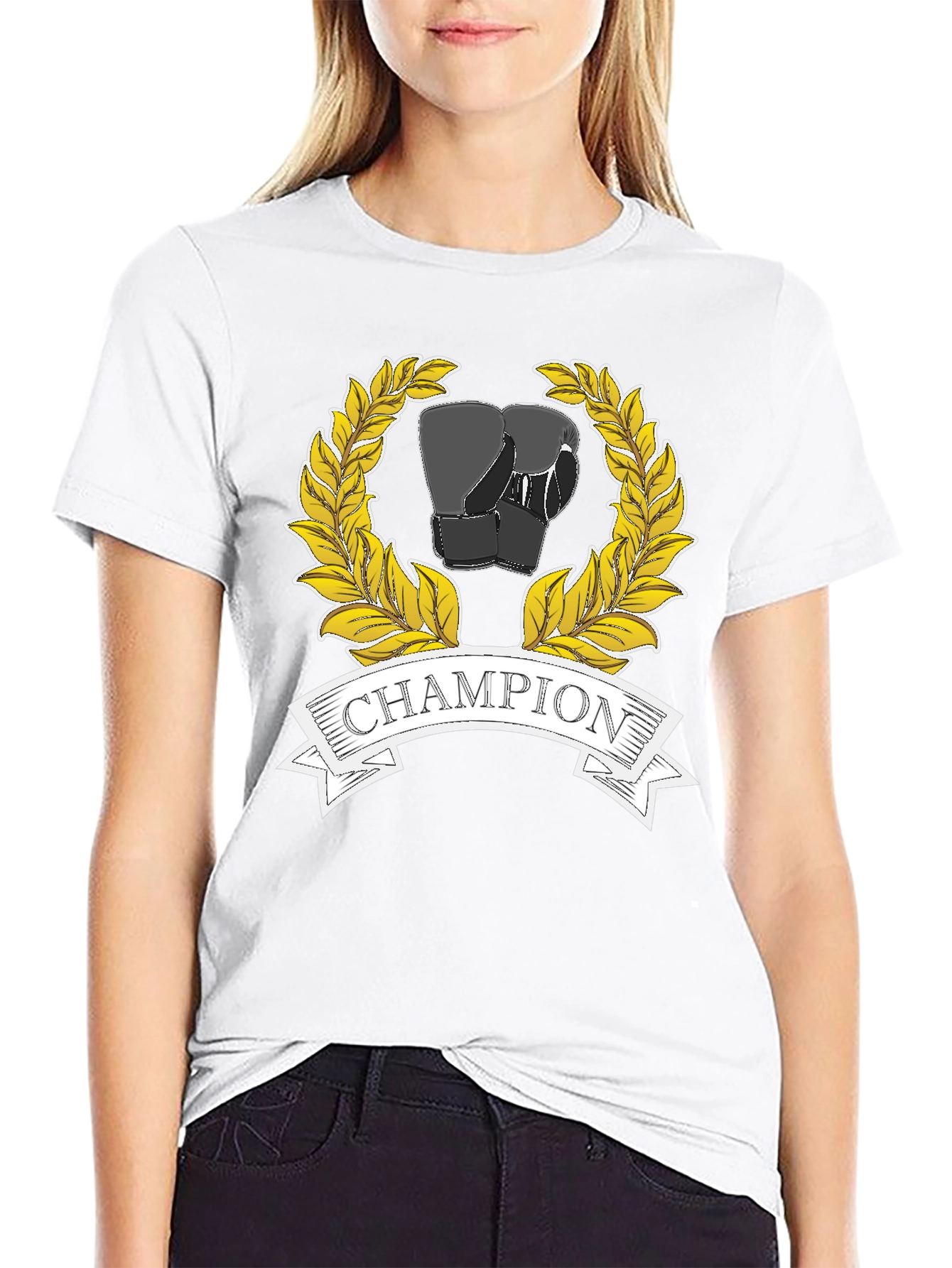 Champion Boxing Gloves Graphic Tee - Black