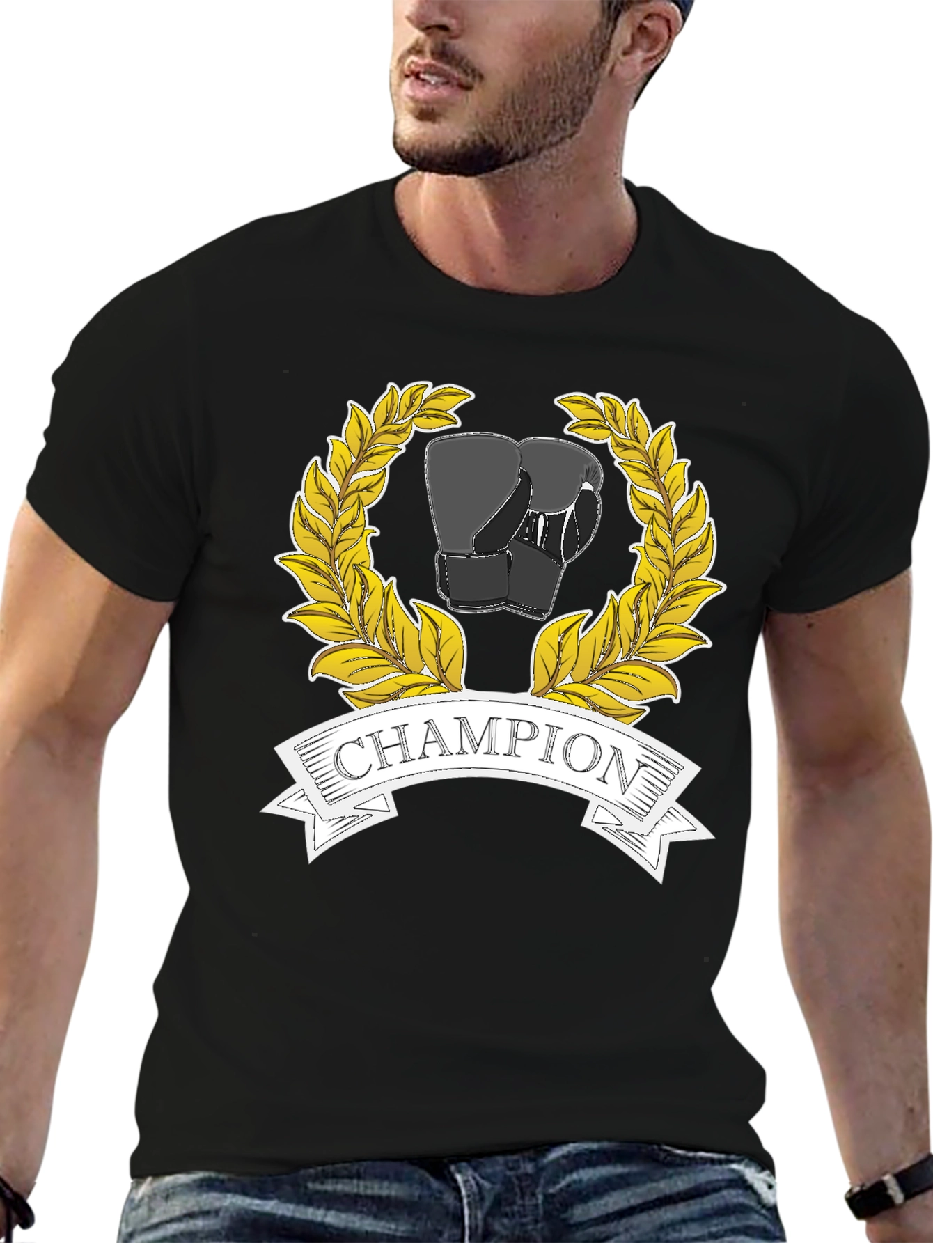 Champion Boxing Gloves Graphic Tee - Black