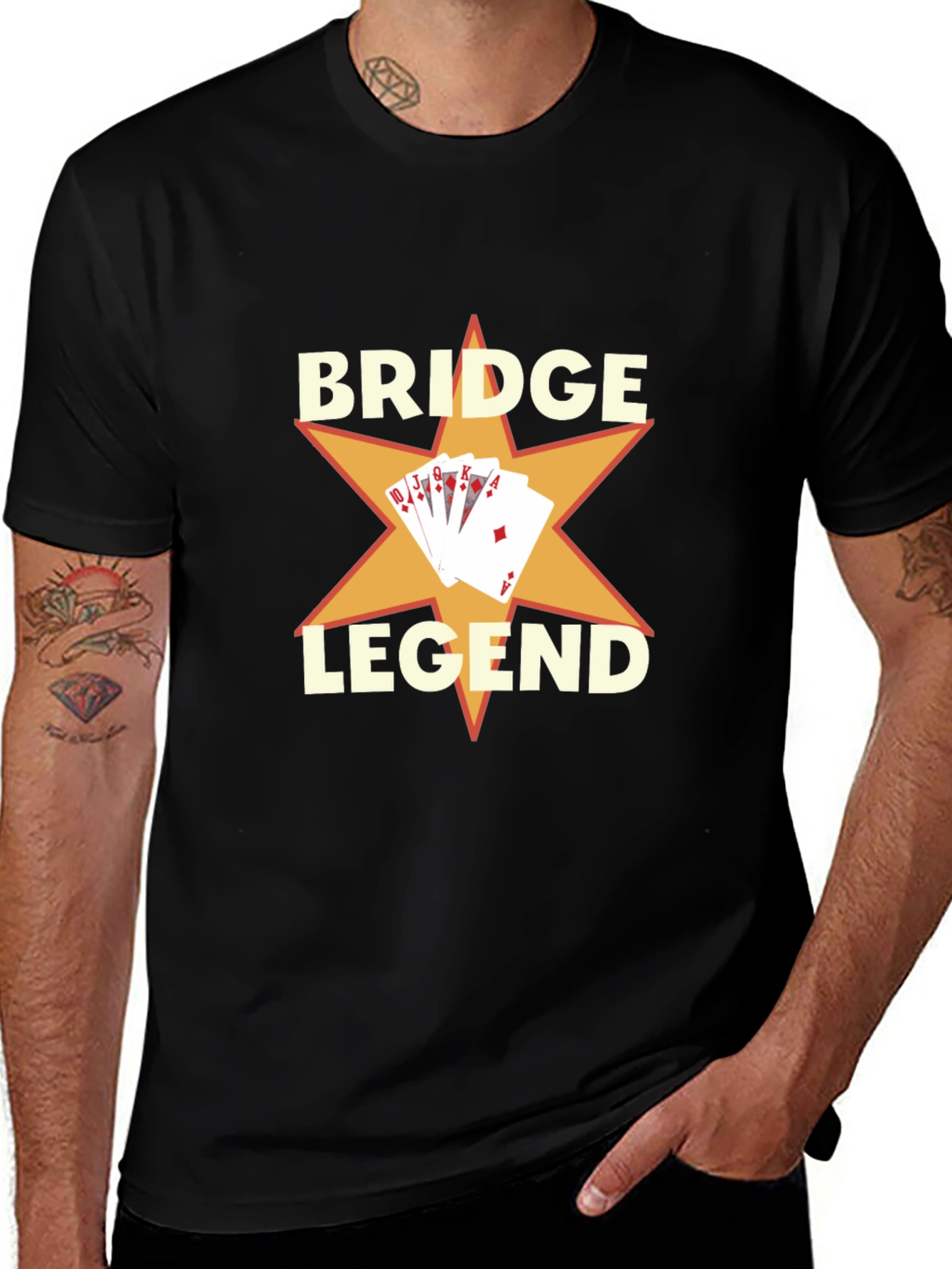 Bridge Legend Graphic T-Shirt - Card Game Tee