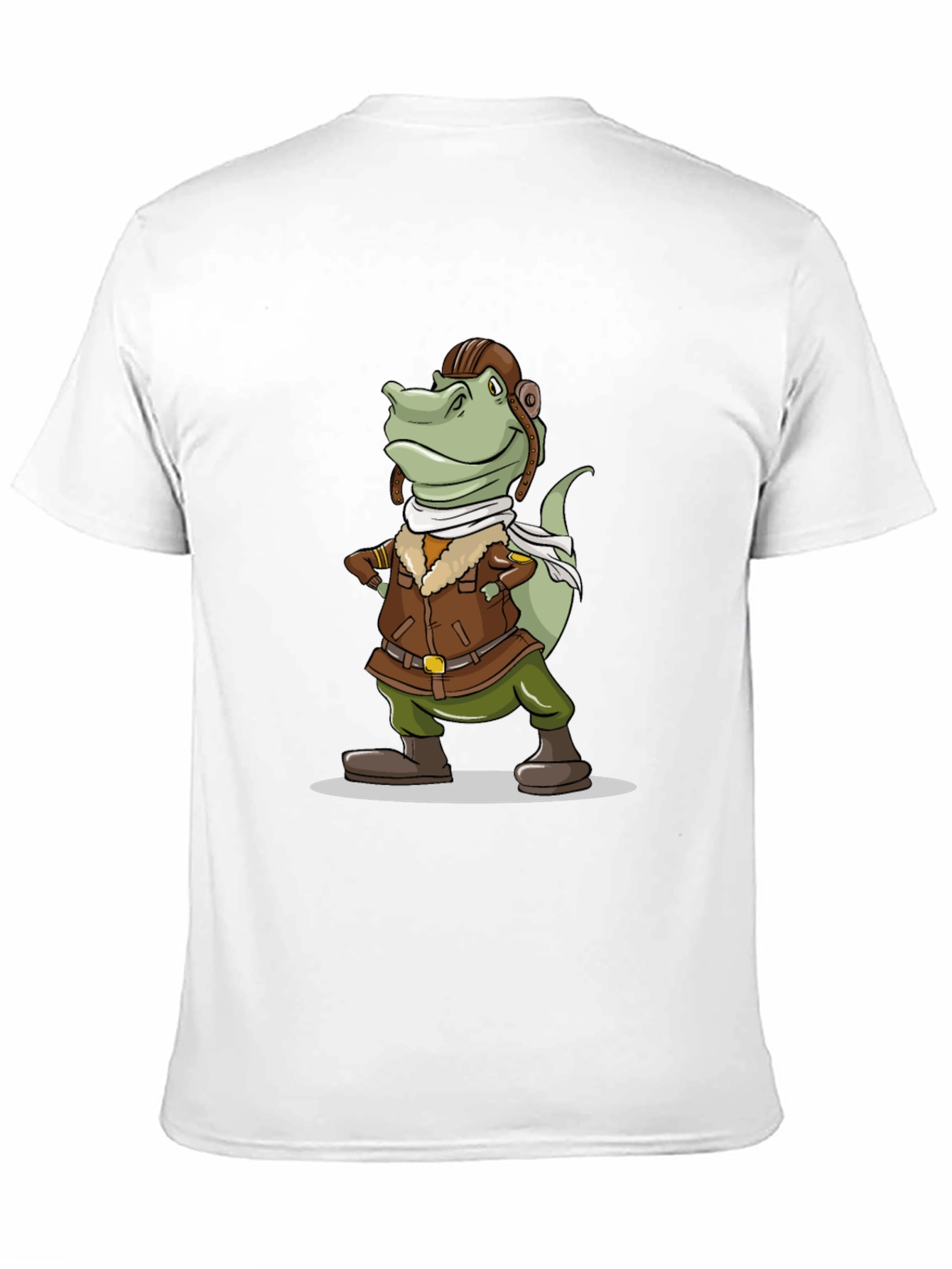 Aviator Dinosaur Graphic Tee - Novelty Cartoon T-Shirt