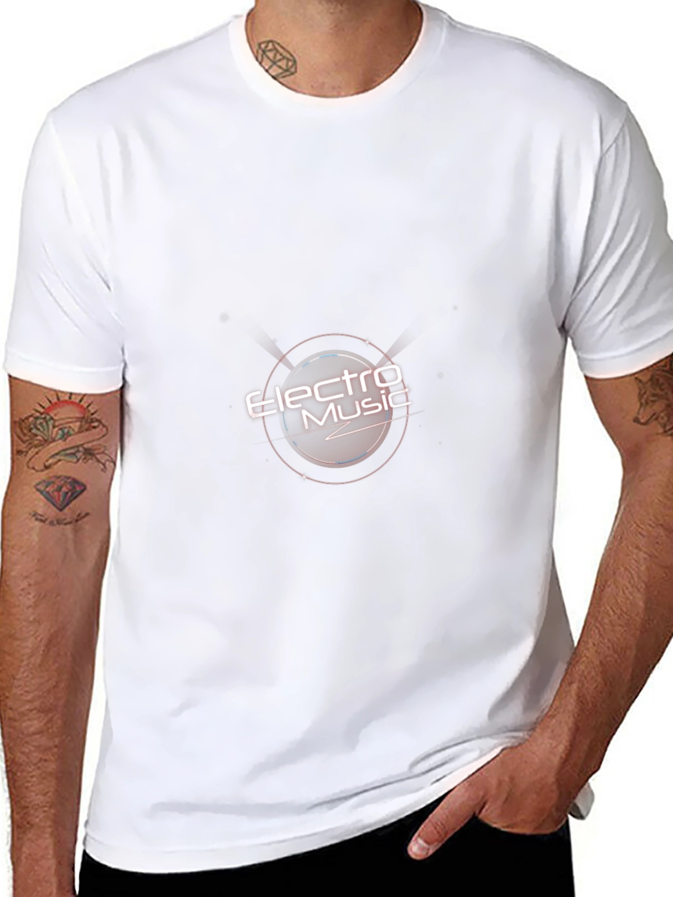 Electro Music Graphic Tee - Black Cotton Comfort