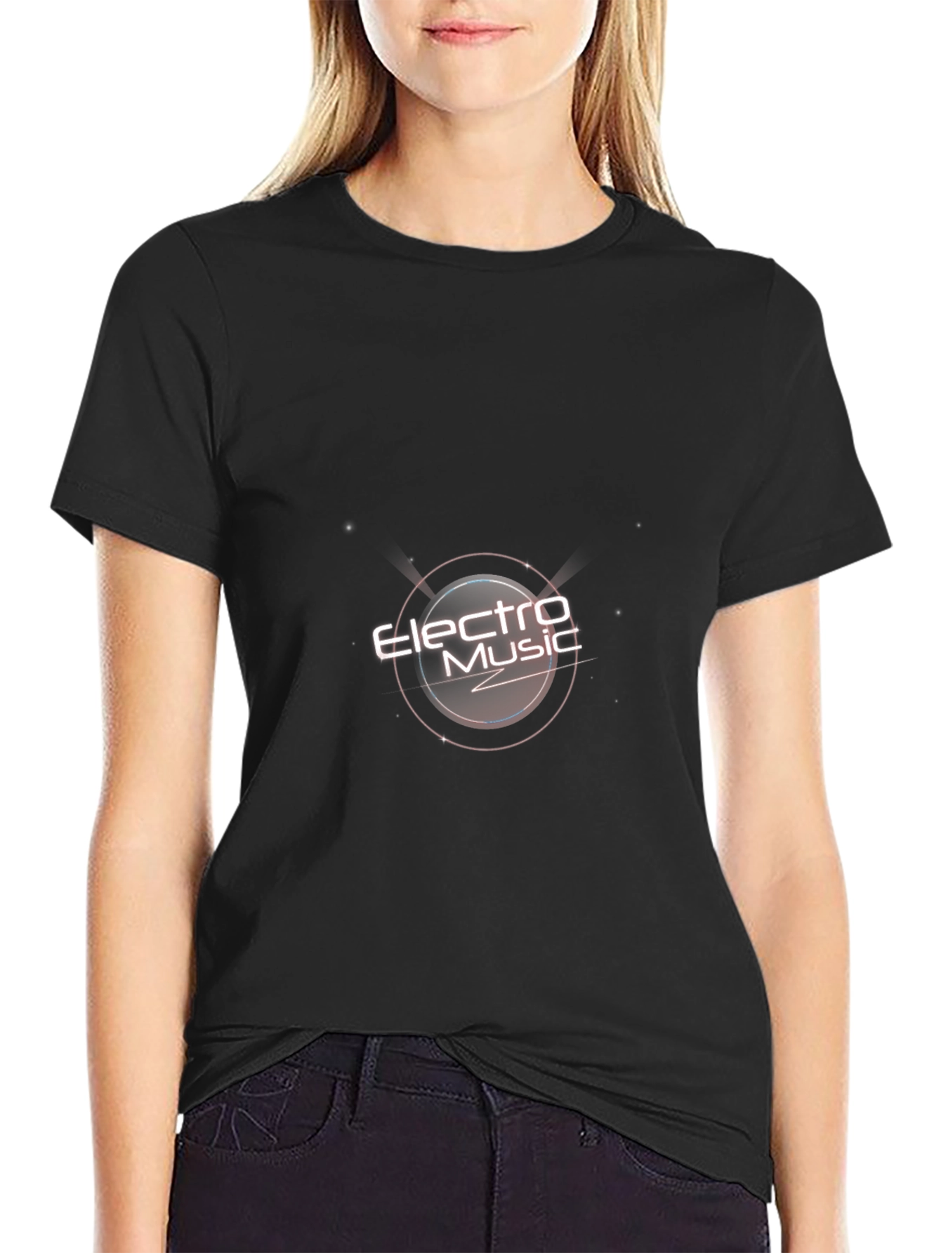 Electro Music Graphic Tee - Black Cotton Comfort