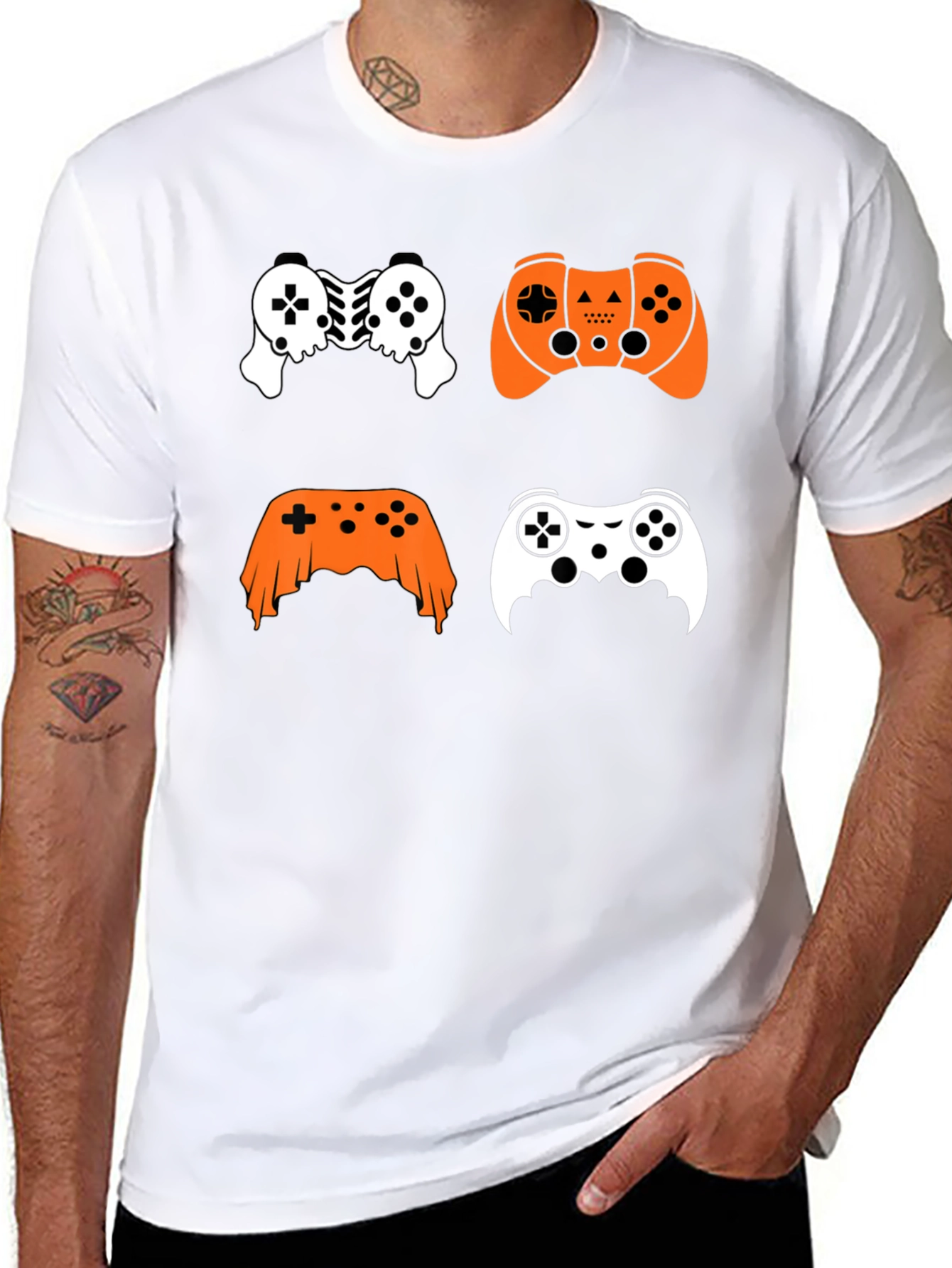 Halloween Gamer T-Shirt - Spooky Controller Design