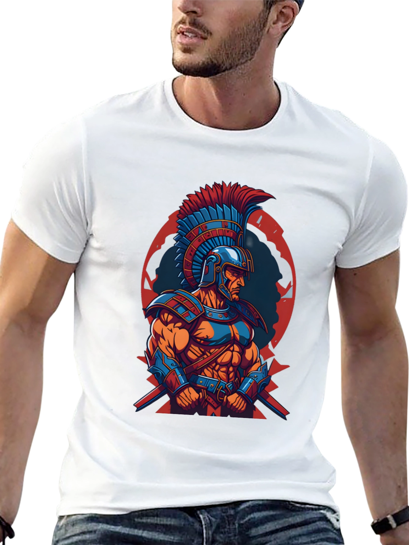 Spartan Warrior Graphic Tee - Bold Style