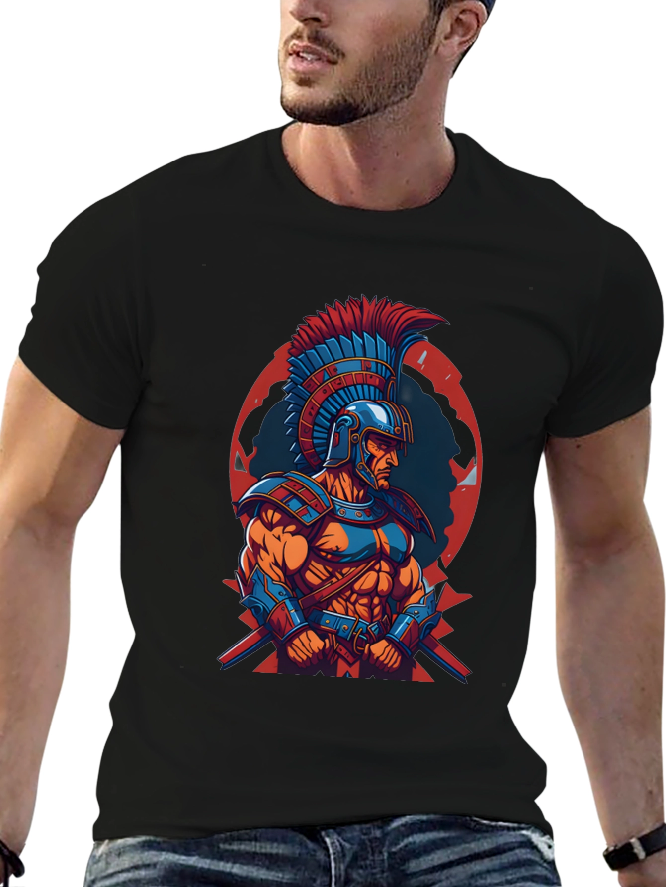 Spartan Warrior Graphic Tee - Bold Style