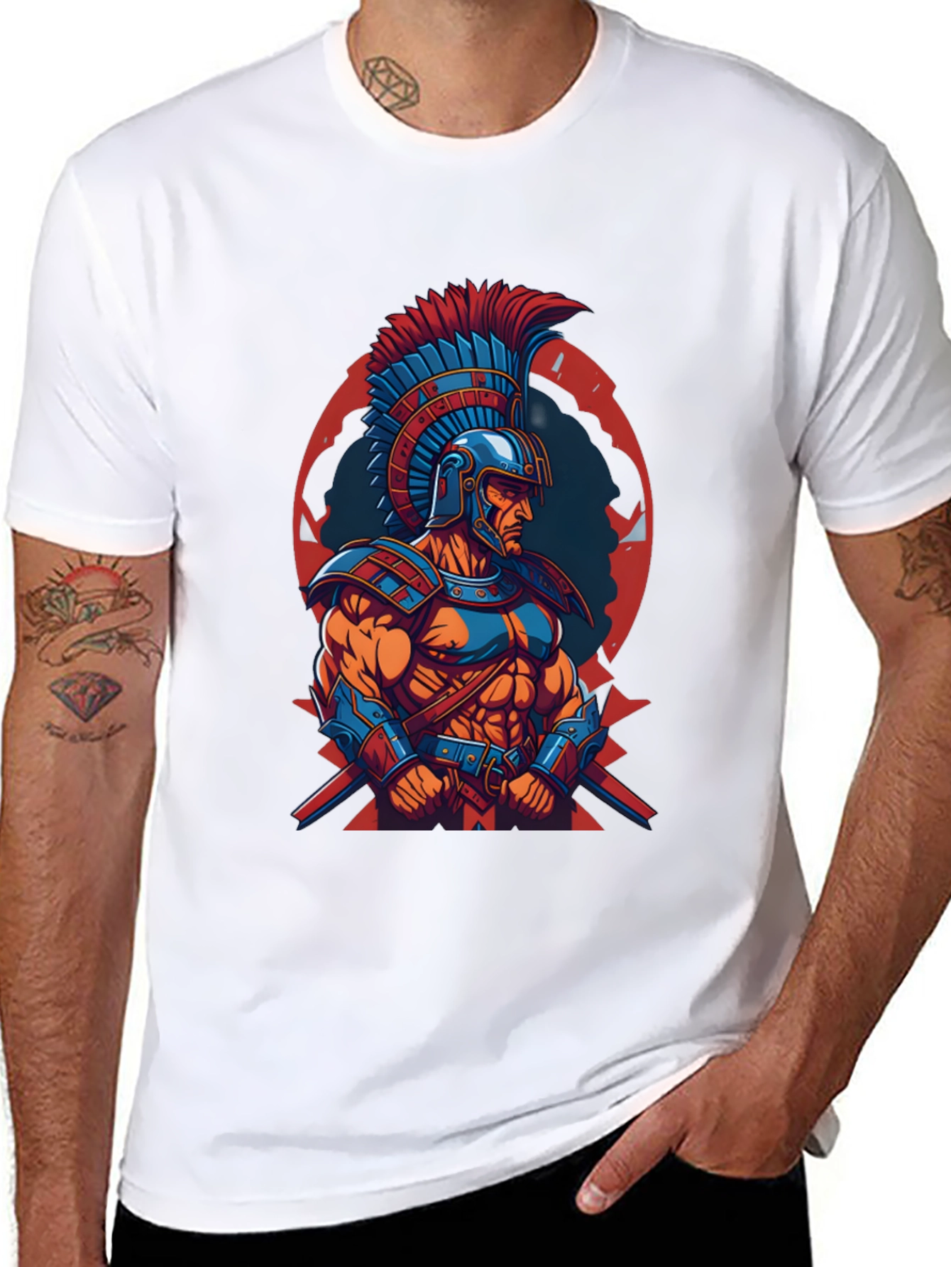 Spartan Warrior Graphic Tee - Bold Style