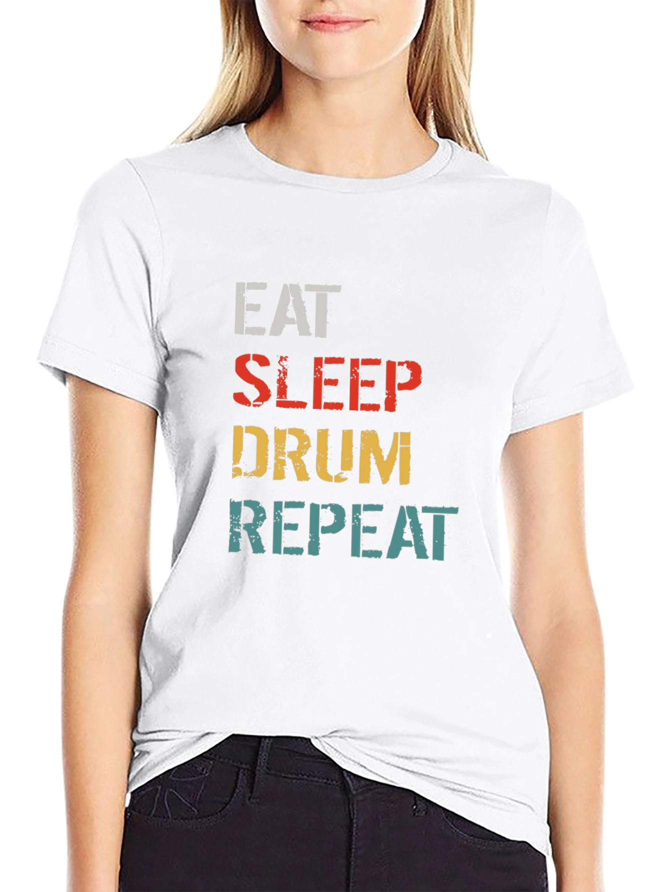Eat Sleep Drum Repeat Graphic T-Shirt