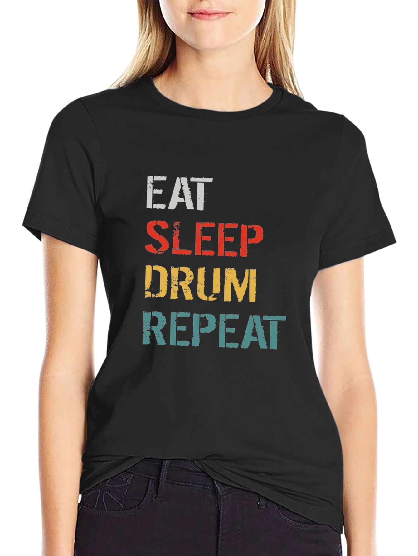 Eat Sleep Drum Repeat Graphic T-Shirt