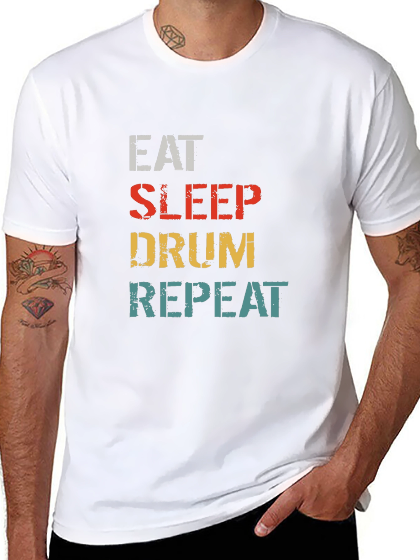 Eat Sleep Drum Repeat Graphic T-Shirt