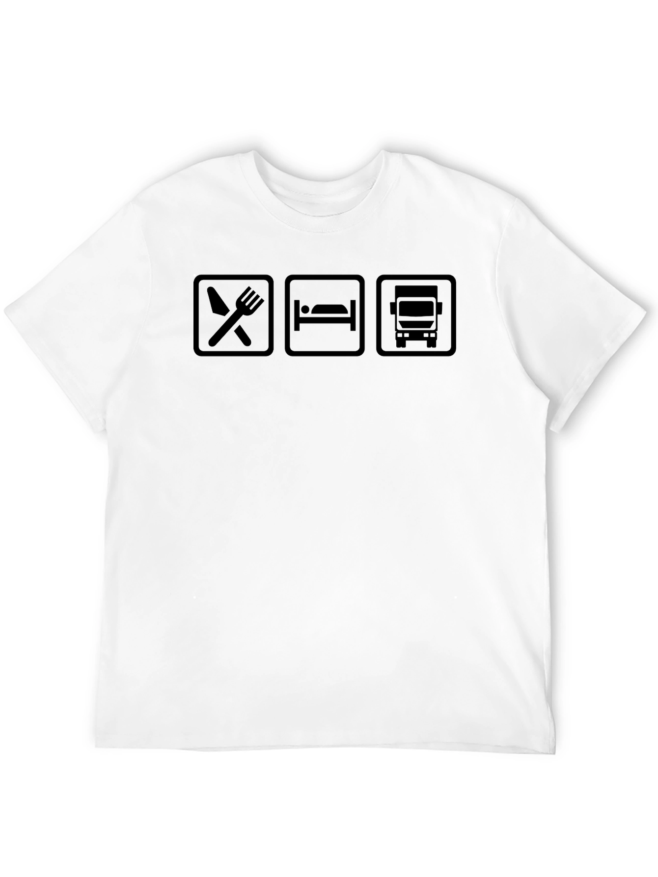 Eat Sleep Trucker T-Shirt - Black Graphic Tee