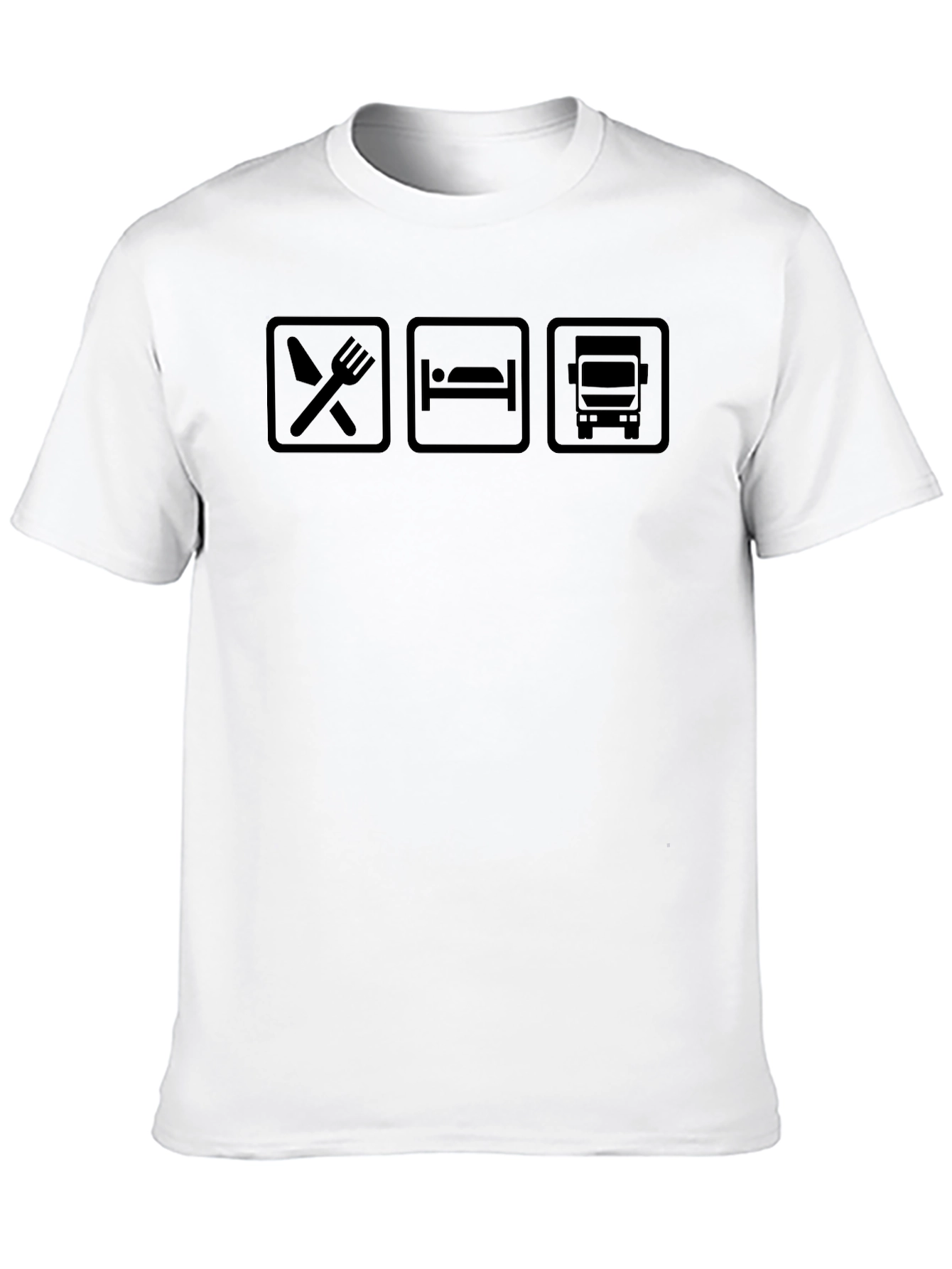 Eat Sleep Trucker T-Shirt - Black Graphic Tee