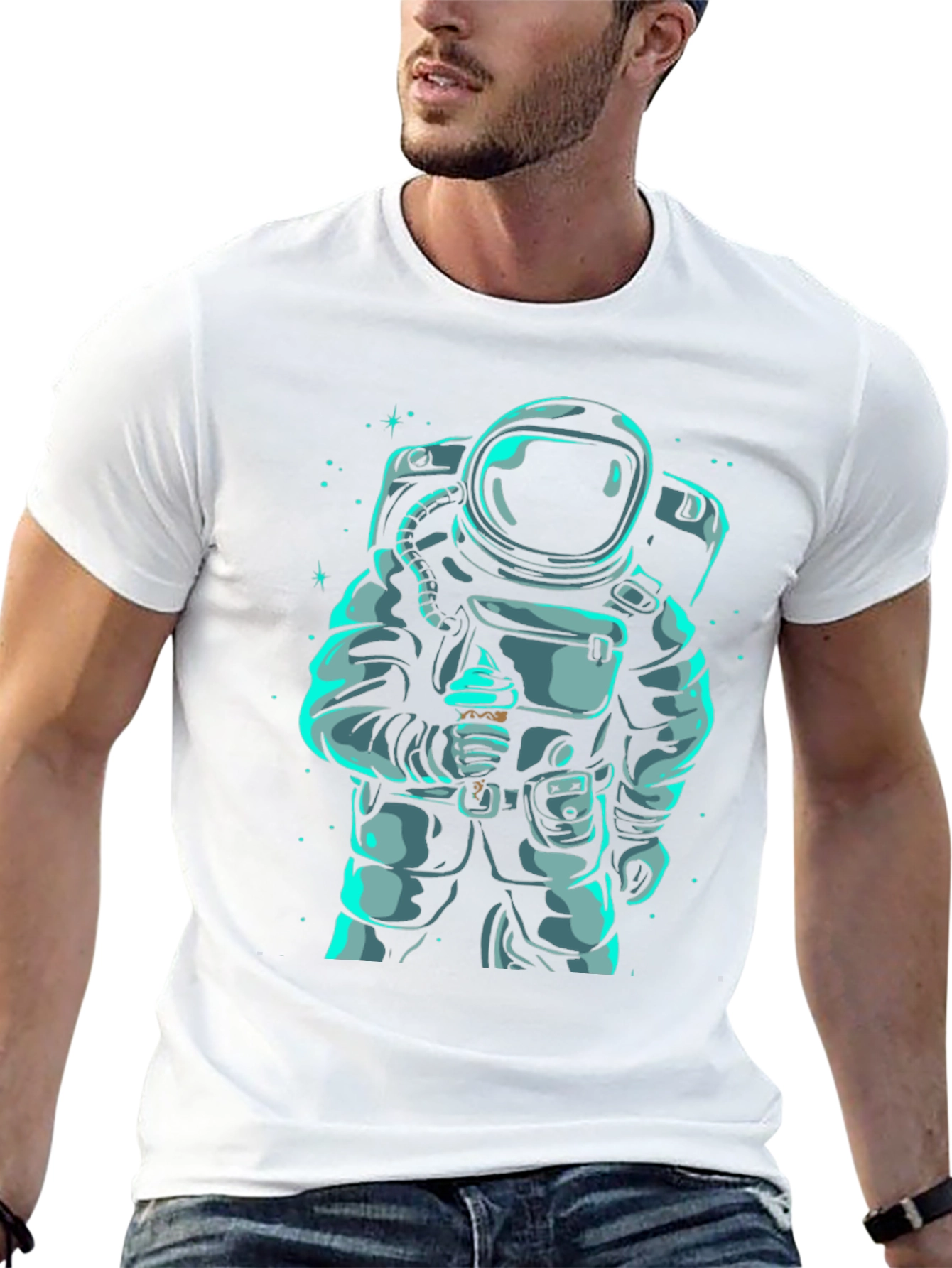 Astronaut Eating Ice Cream Graphic T-Shirt