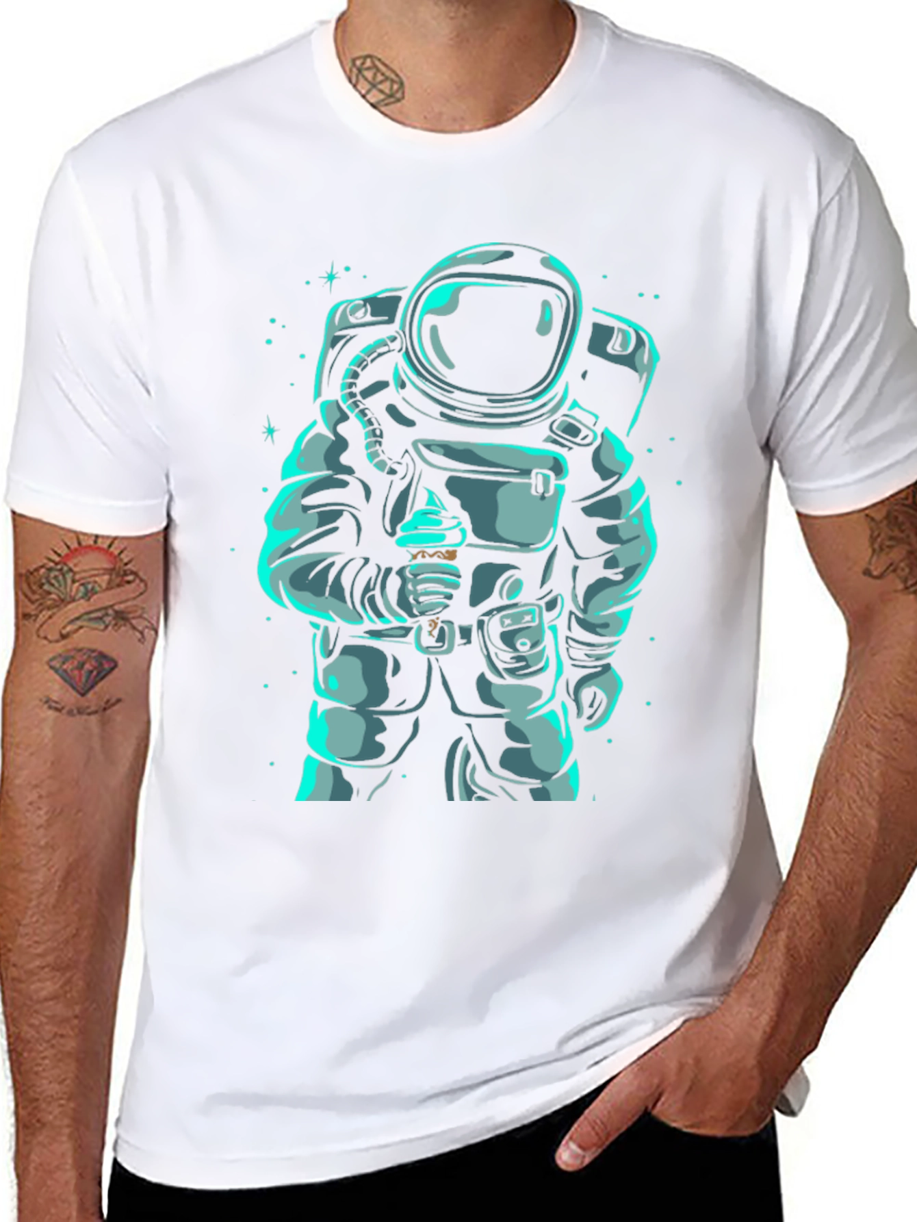 Astronaut Eating Ice Cream Graphic T-Shirt