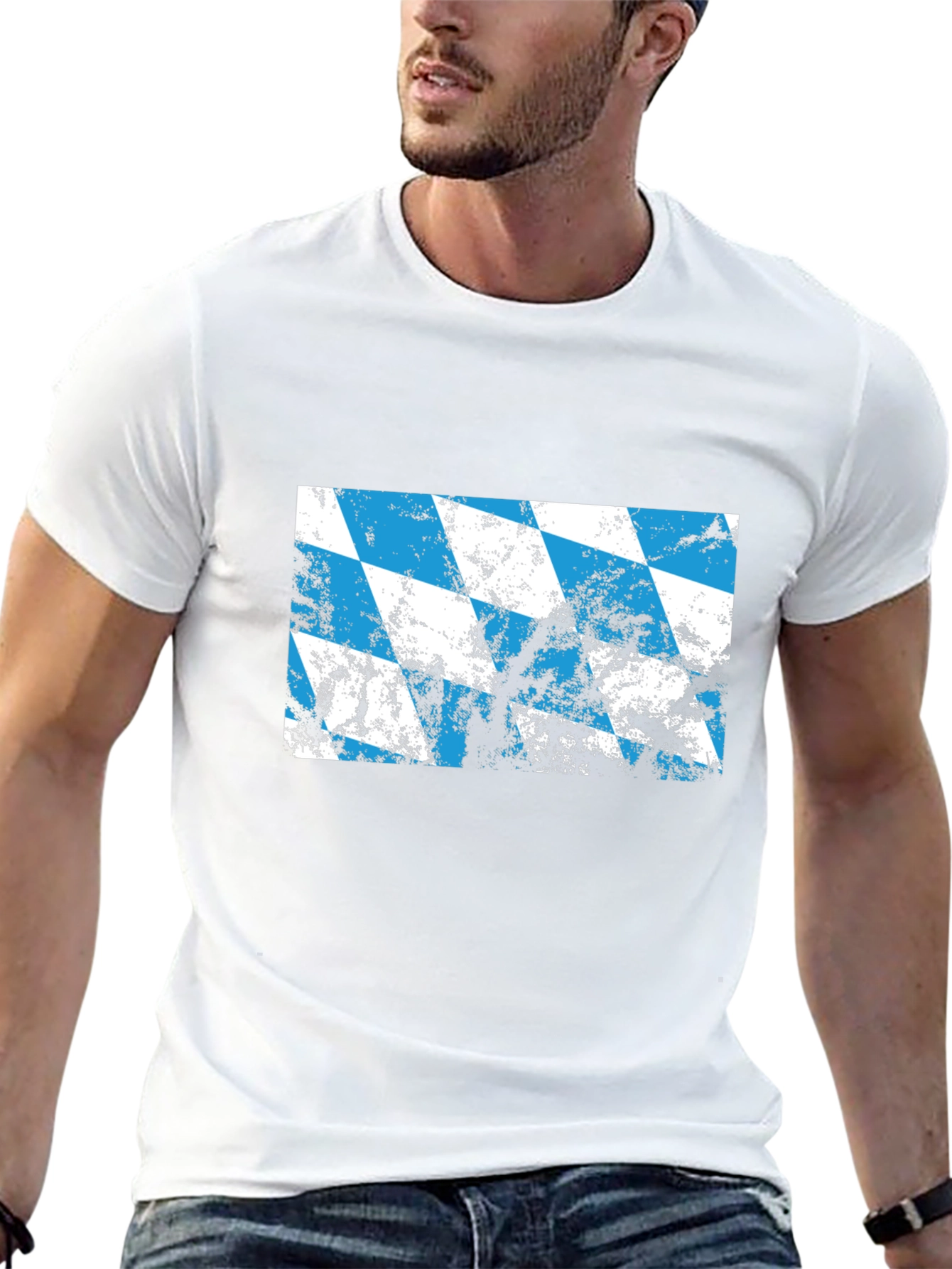 Mens Bavarian Flag Graphic T-Shirt