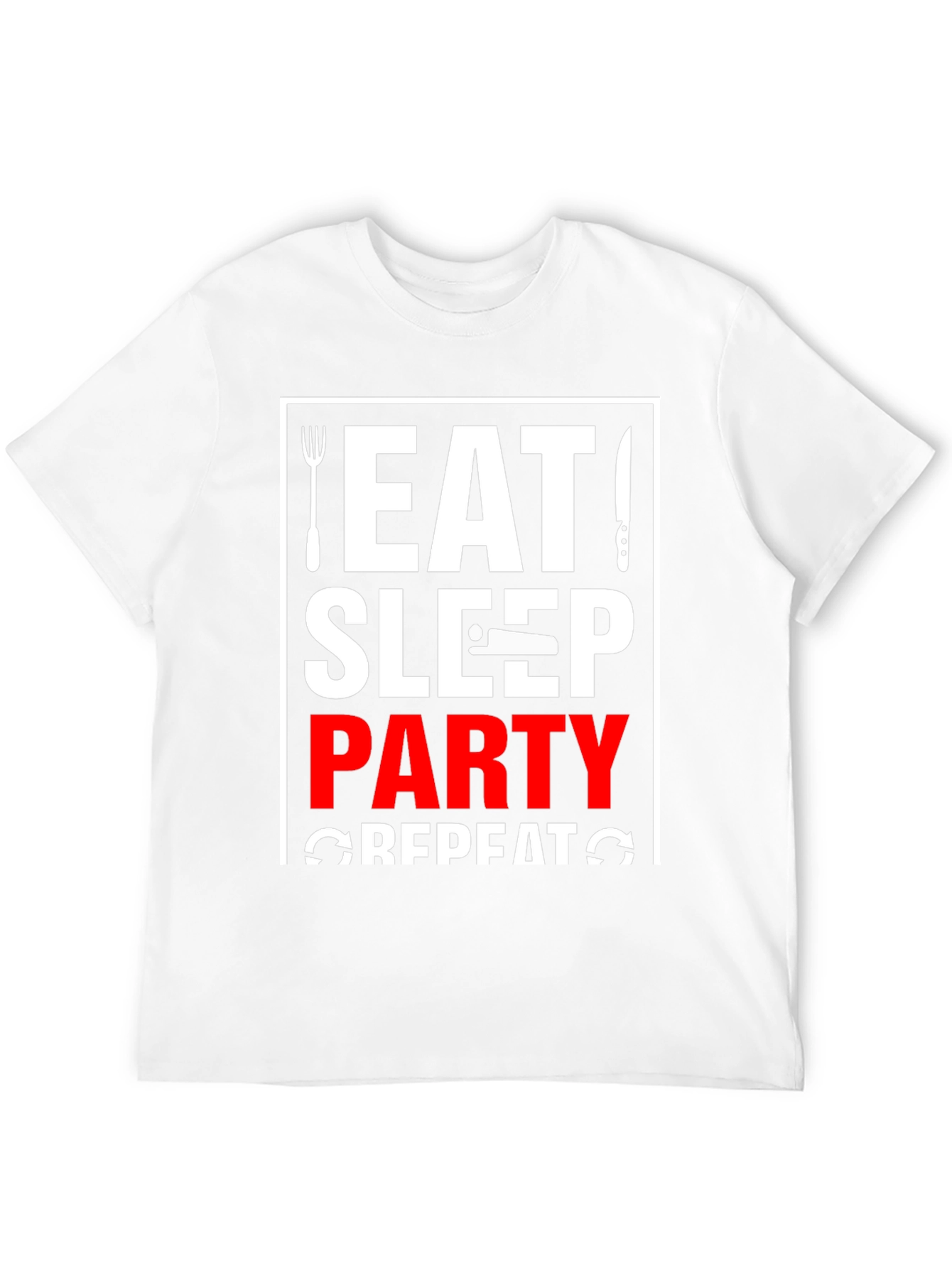 Eat Sleep Party Repeat T-Shirt - Black