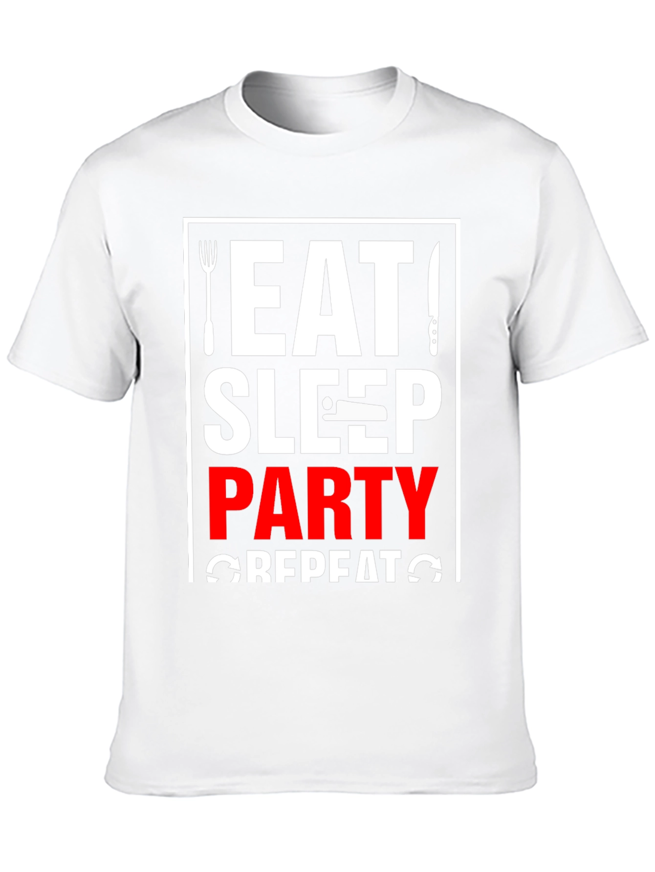 Eat Sleep Party Repeat T-Shirt - Black