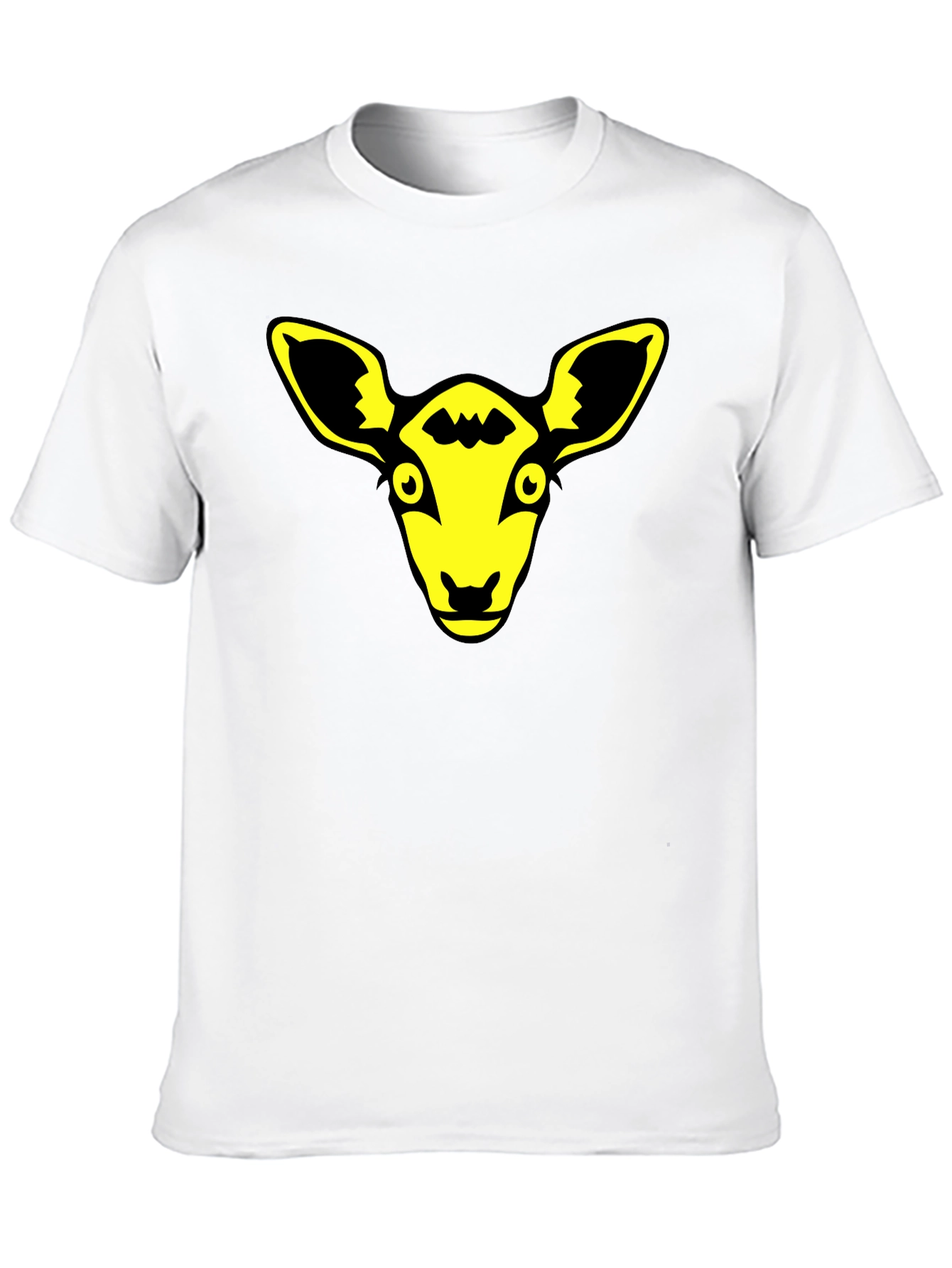 Yellow Animal Graphic Black T-Shirt