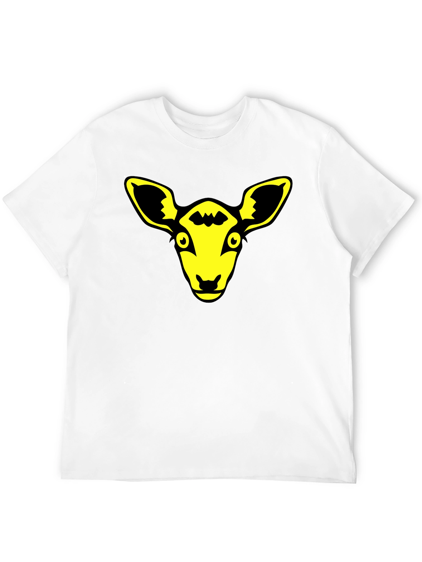 Yellow Animal Graphic Black T-Shirt