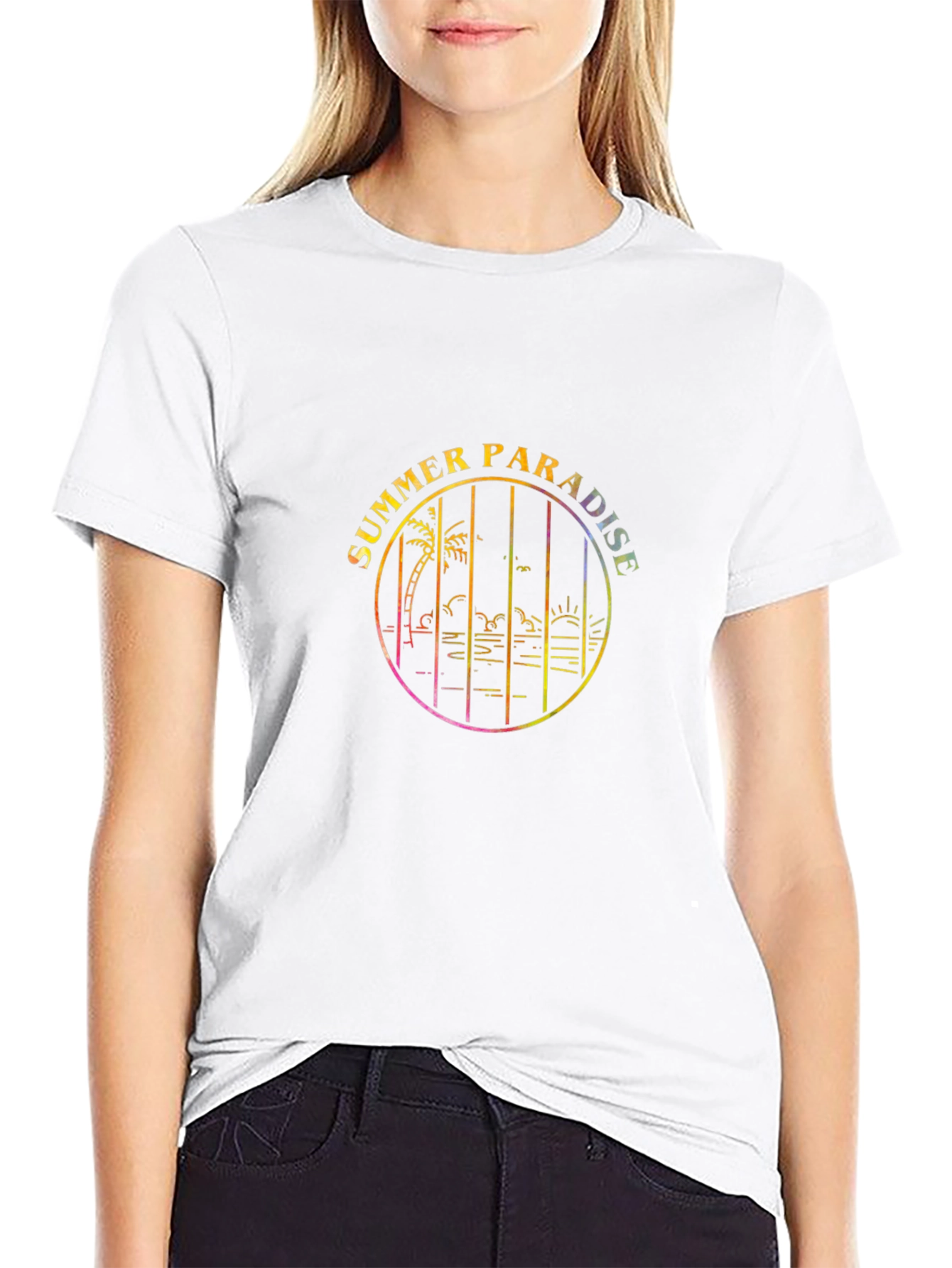 Summer Paradise Graphic Tee - Black
