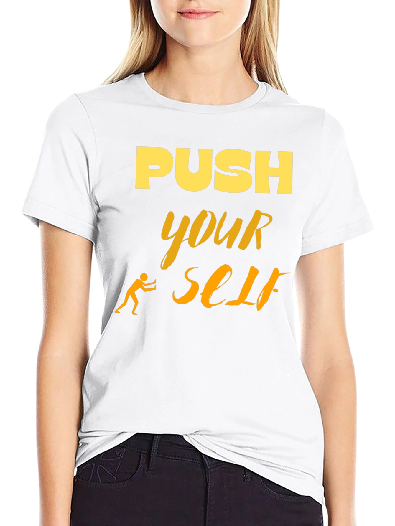 Motivational Push Yourself Graphic T-Shirt